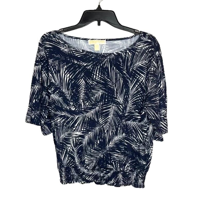Michael Kors Michael Kors Pullover Leaf Print Blue short Sleeve Shirt, S Size S / US 4 / IT 40 - 1 Thumbnail