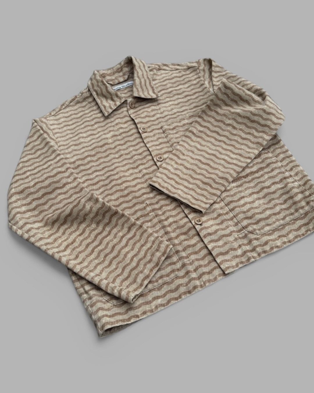 Acne Studios SS2022 Acne Studios Wave Print Denim Work Jacket Size US L / EU 52-54 / 3 - 3 Thumbnail