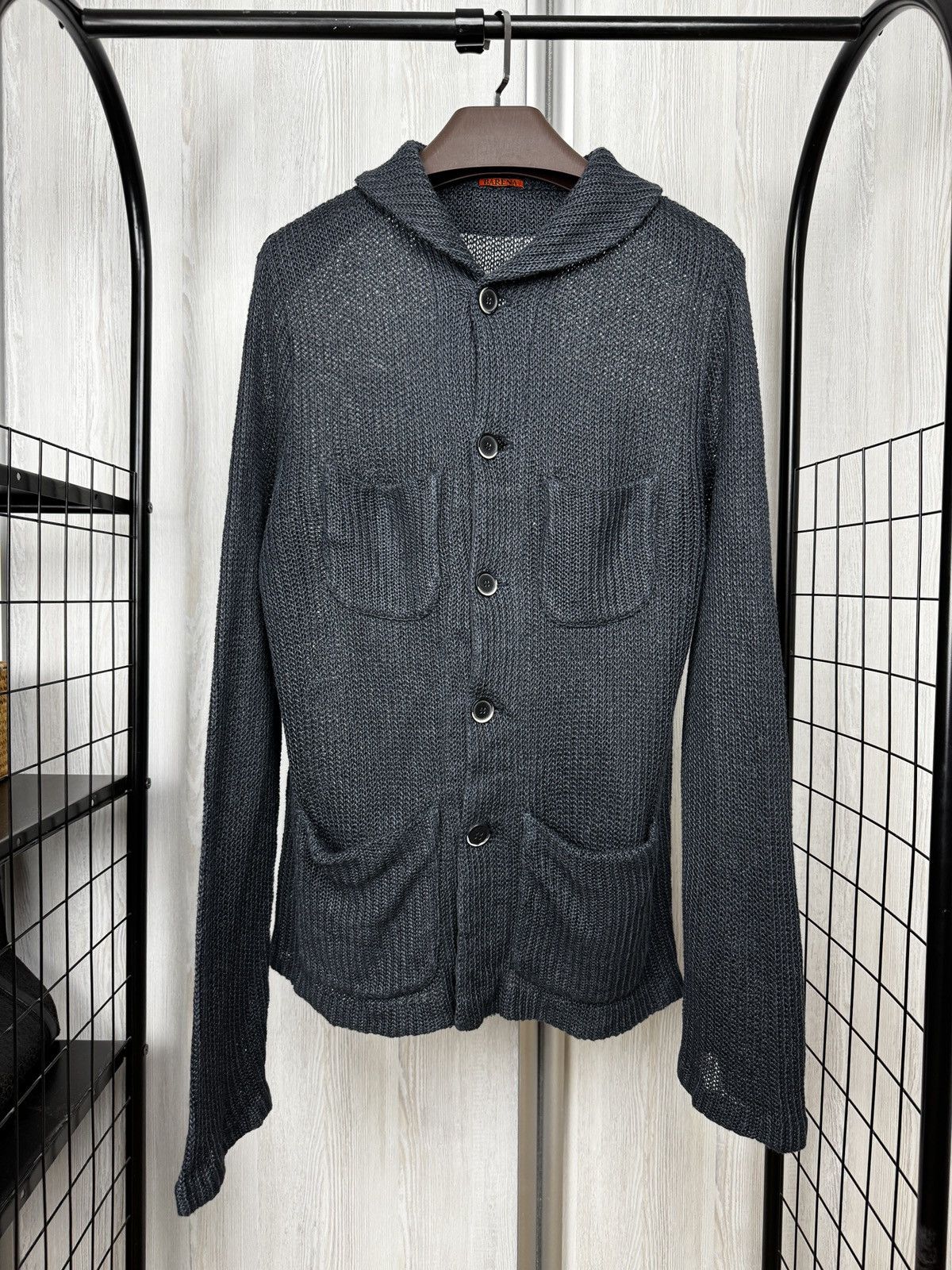 Barena Venezia Barena Venezia grey linen chain style cardigan blazer Size US XL / EU 56 / 4 - 1 Thumbnail