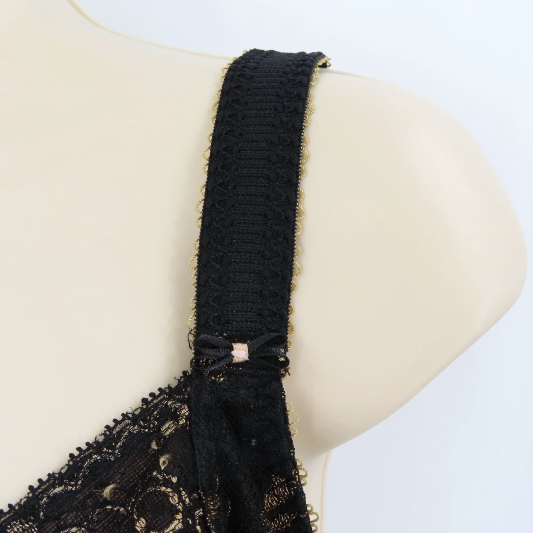 Vintage Fantasie Bra 32HH Black Floral Underwired Bow Style FL2411BLK Bra Women HH Flower T-Shirt 32 Black Womens Size ONE SIZE - 5 Thumbnail
