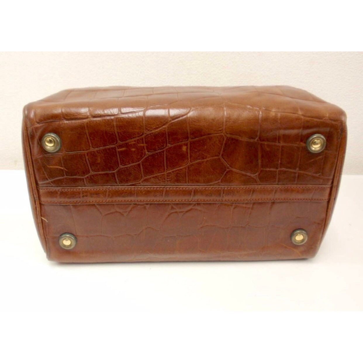 Mulberry Vintage Mulberry brown croc embossed leather speedy handbag Size ONE SIZE - 6 Thumbnail