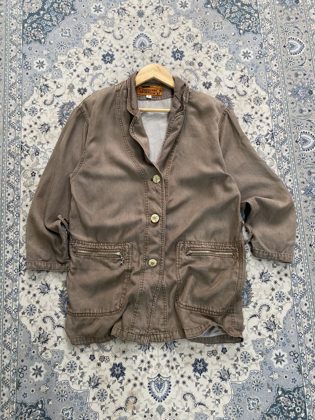Vintage VINTAGE PARIENNE JACKET COATS BROWN 90s Size L / US 10 / IT 46 - 1 Thumbnail