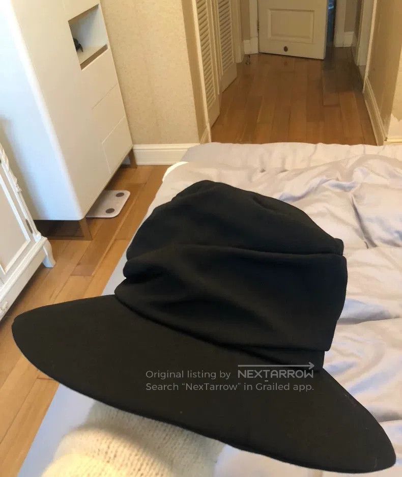 Yohji Yamamoto Yohji Yamamoto Wide Brim Hat Wool Black Wide Brim Hat Size ONE SIZE - 3 Thumbnail