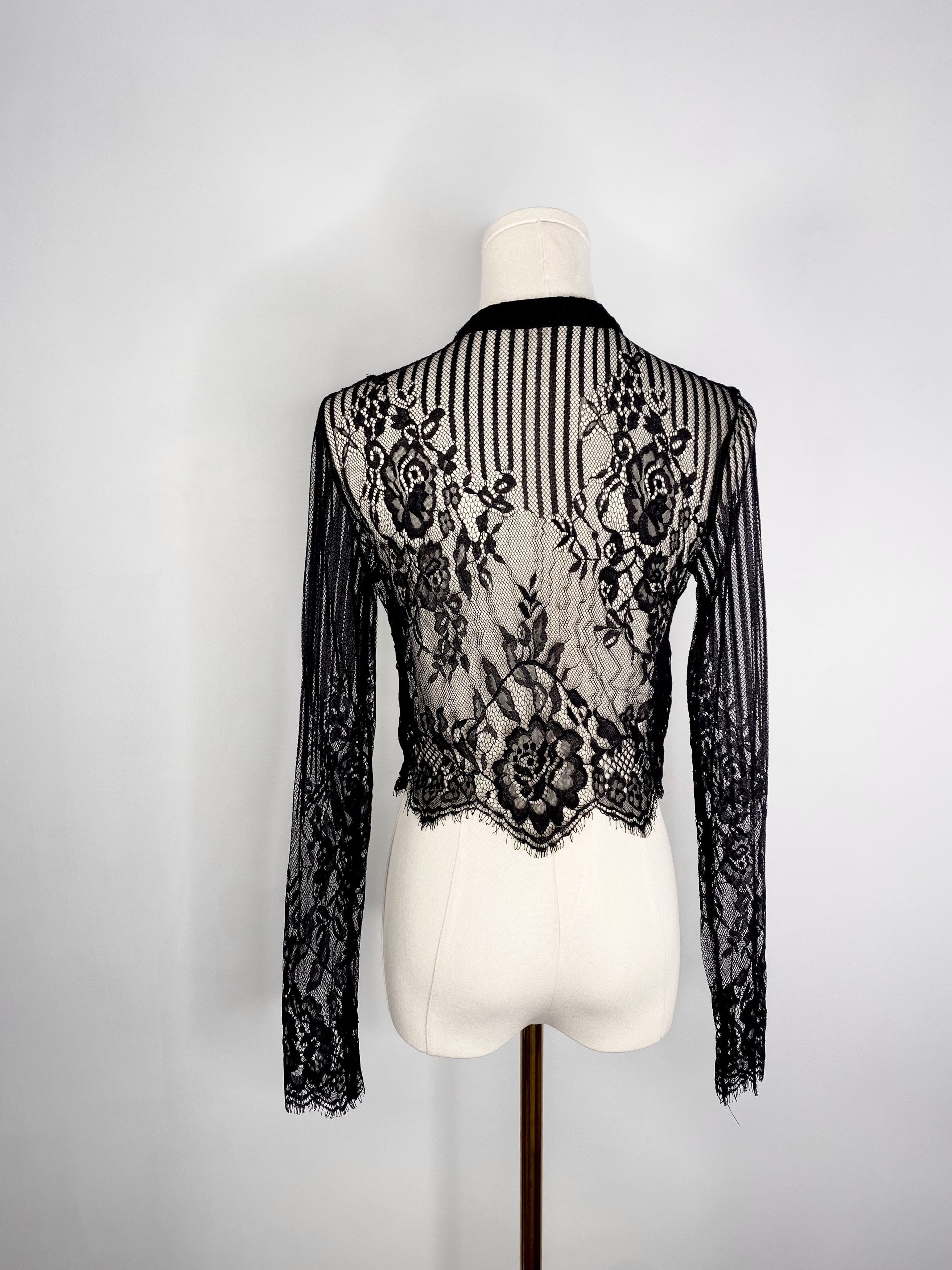 Vintage Revamped - Gothic Black Lace Jacket Size M / US 6-8 / IT 42-44 - 5 Thumbnail