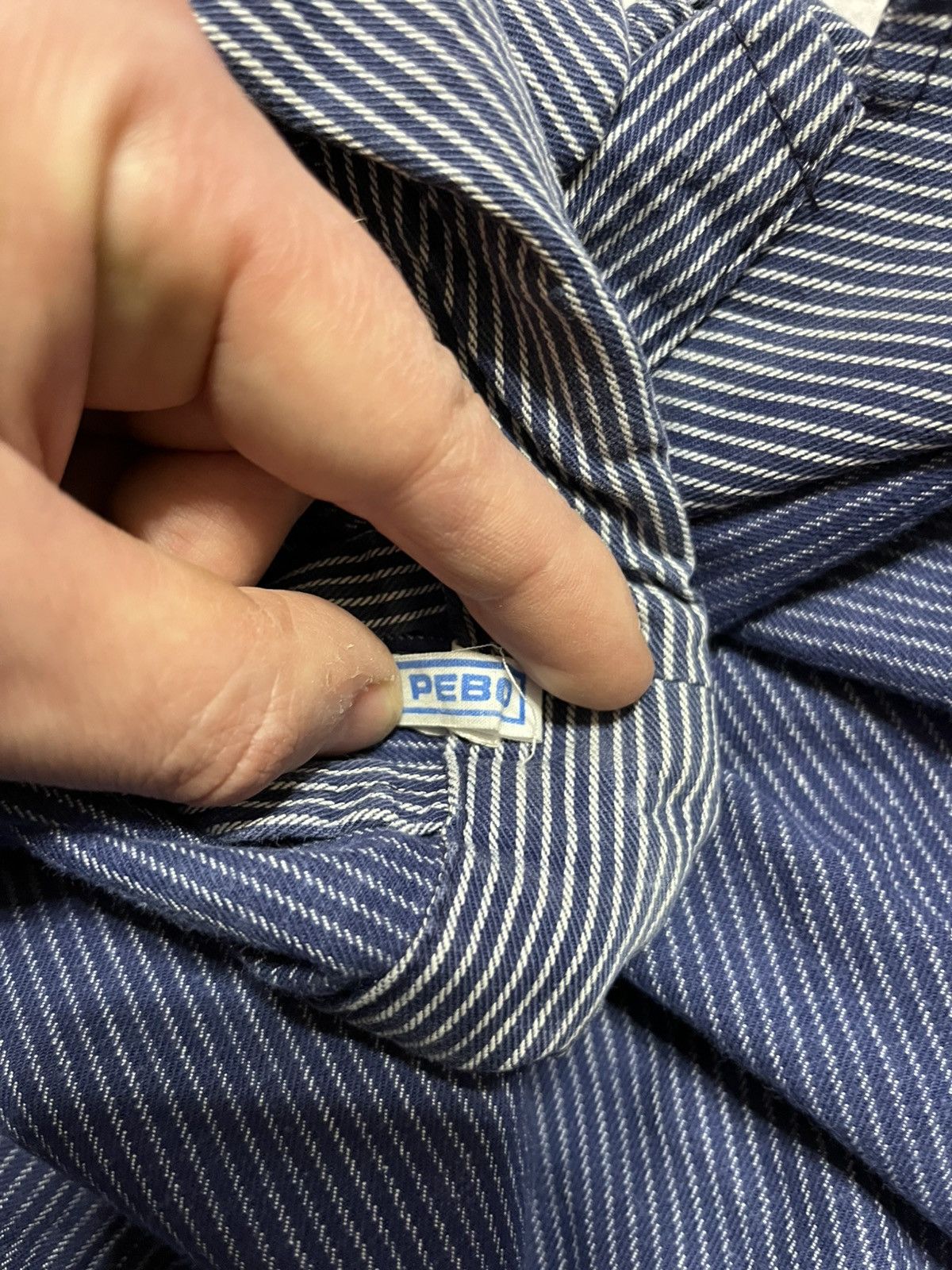 Vintage Vintage PEBO Hickory Stripe French Workwear Chore Jacket Size US L / EU 52-54 / 3 - 6 Thumbnail