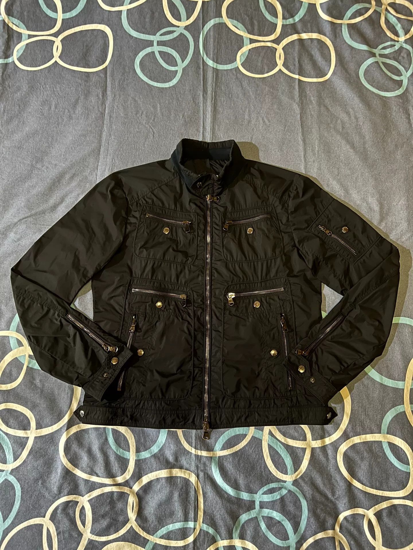 Moncler Moncler Zip Rivet Biker Jacket Size US XL / EU 56 / 4 - 1 Thumbnail