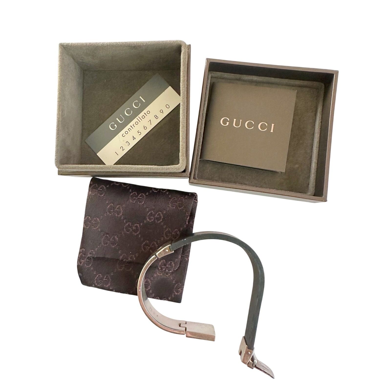 Gucci Gucci Rubber and Sterling Silver ID Bracelet- Full Inclusion Size ONE SIZE - 9 Thumbnail