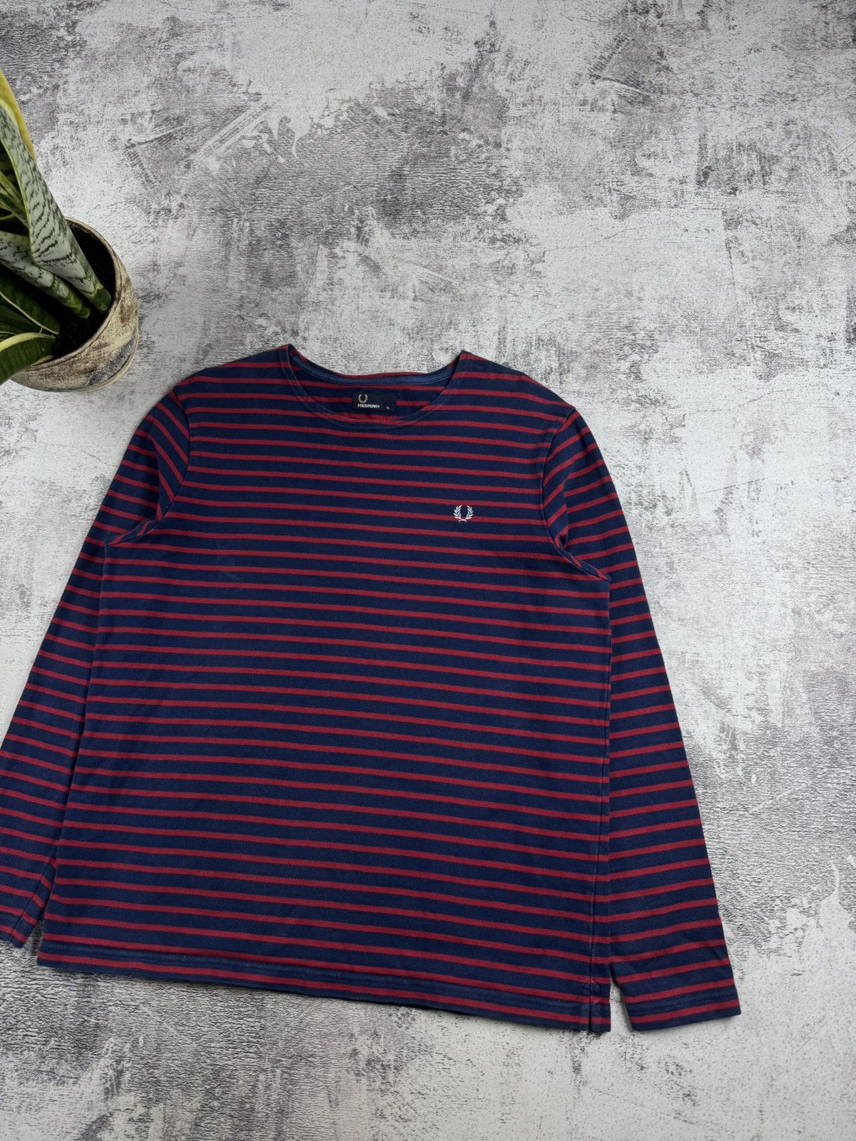 Fred Perry Fred Perry Striped Sportswear Men’s Blue XL Cotton Crew Neck Sweatshirt Pullover Size US XL / EU 56 / 4 - 3 Thumbnail