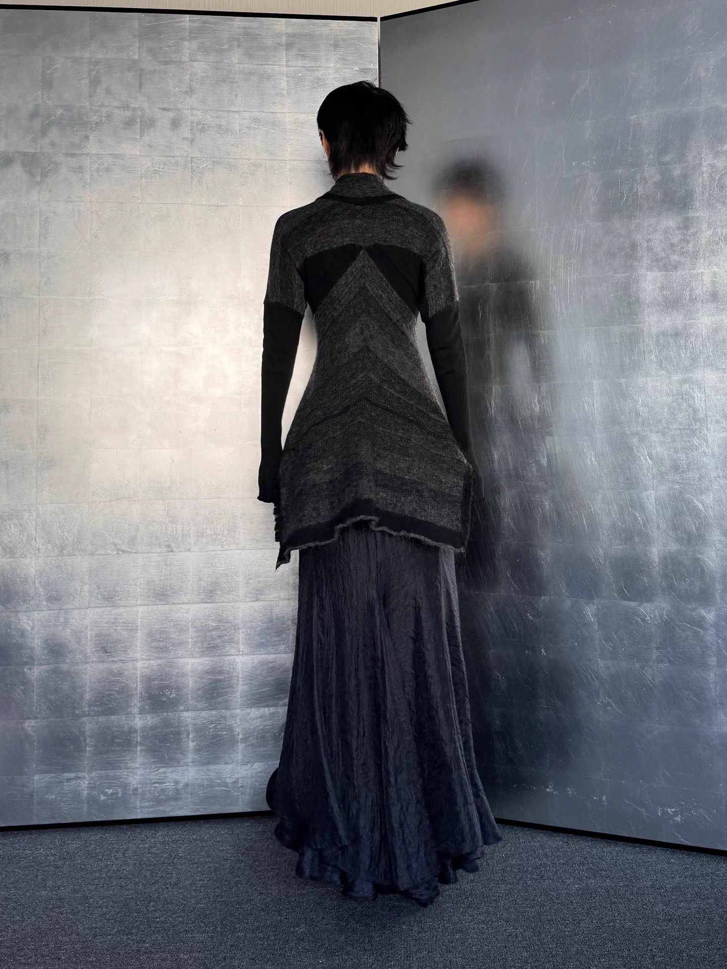 Other Italian Brand Color Blocked Irregular Hem Wool Mohair Angora Dress Size M / US 6-8 / IT 42-44 - 6 Thumbnail