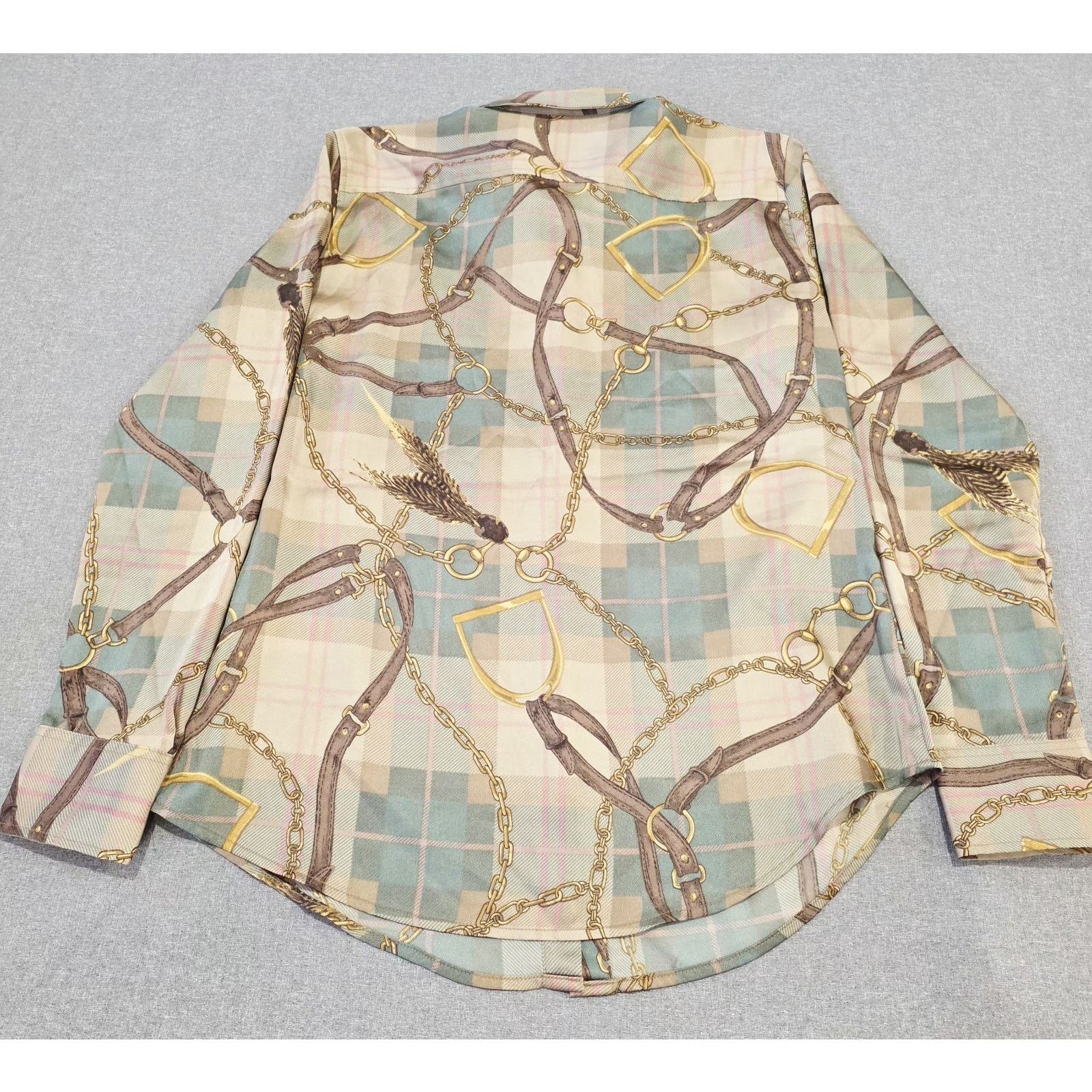 Lauren Ralph Lauren LAUREN Ralph Lauren Equestrian Print Long Sleeve Button XS Size XS / US 0-2 / IT 36-38 - 2 Thumbnail