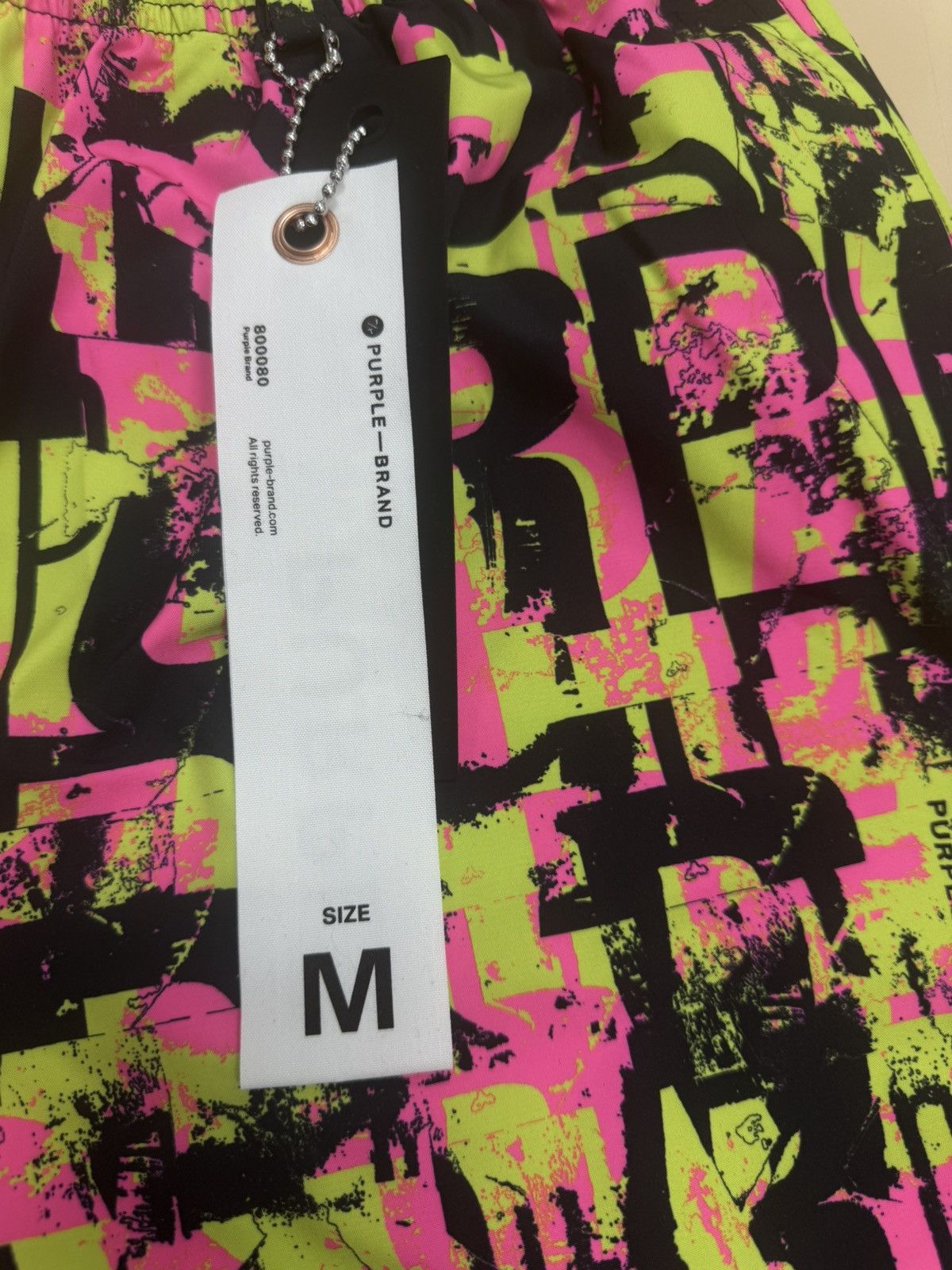 Purple Brand Purple Brand Pink Lime Multilogo Swimshorts Size US 32 / EU 48 - 3 Thumbnail