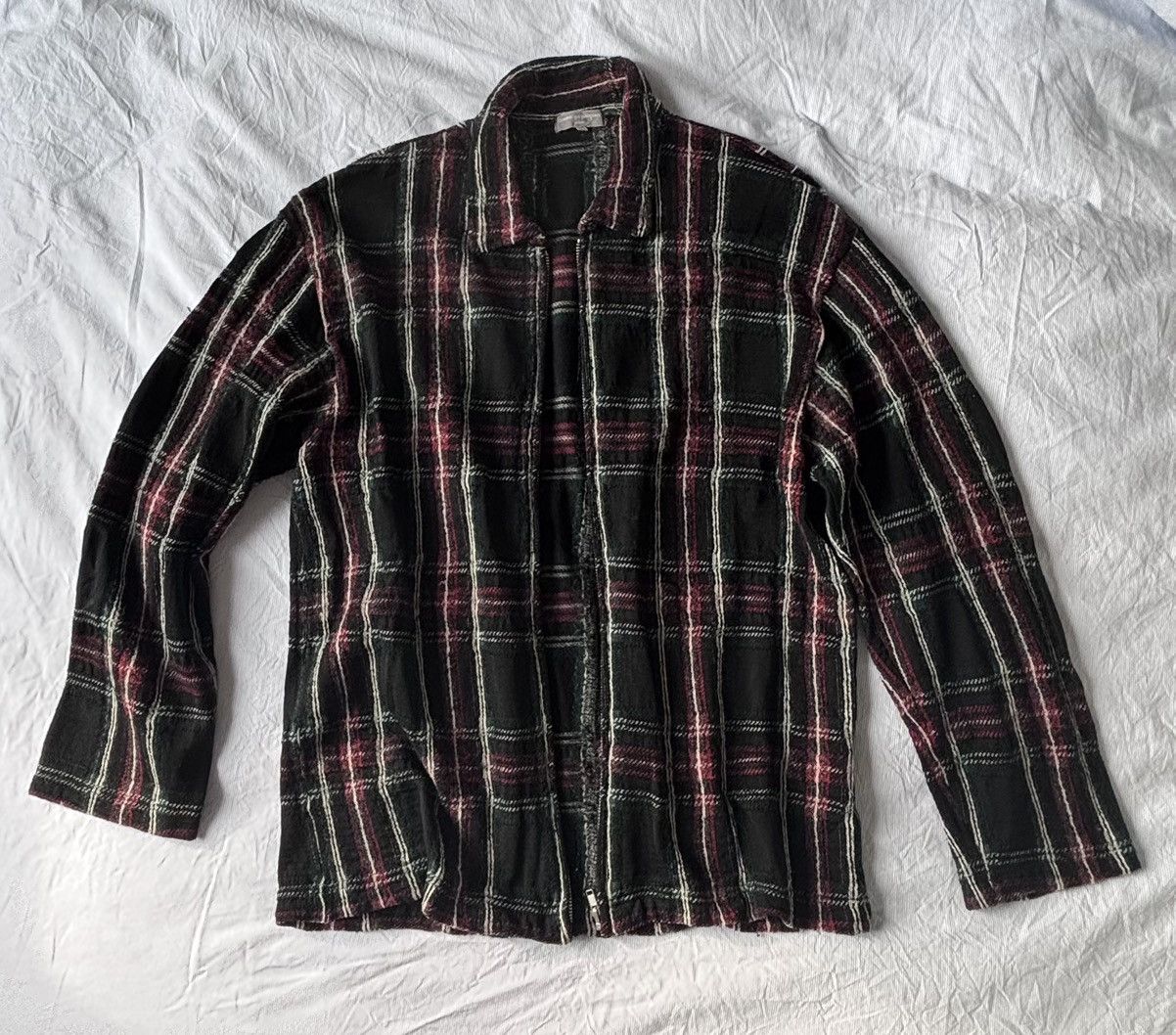Comme des Garcons Homme AD 2003 Zip Up Lightweight Wool Shirt Size US M / EU 48-50 / 2 - 2 Thumbnail