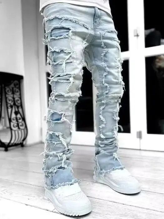 Japanese Brand Light Blue Heavyweight Streetwise Stretch Patch Size US 32 / EU 48 - 3 Thumbnail