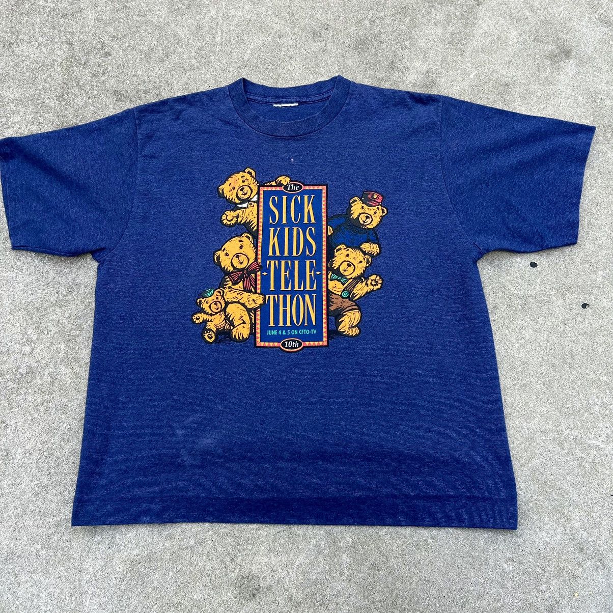 Vintage Sick Kids Telethon vintage 90s blue teddy bear t-shirt Size US XL / EU 56 / 4 - 1 Thumbnail