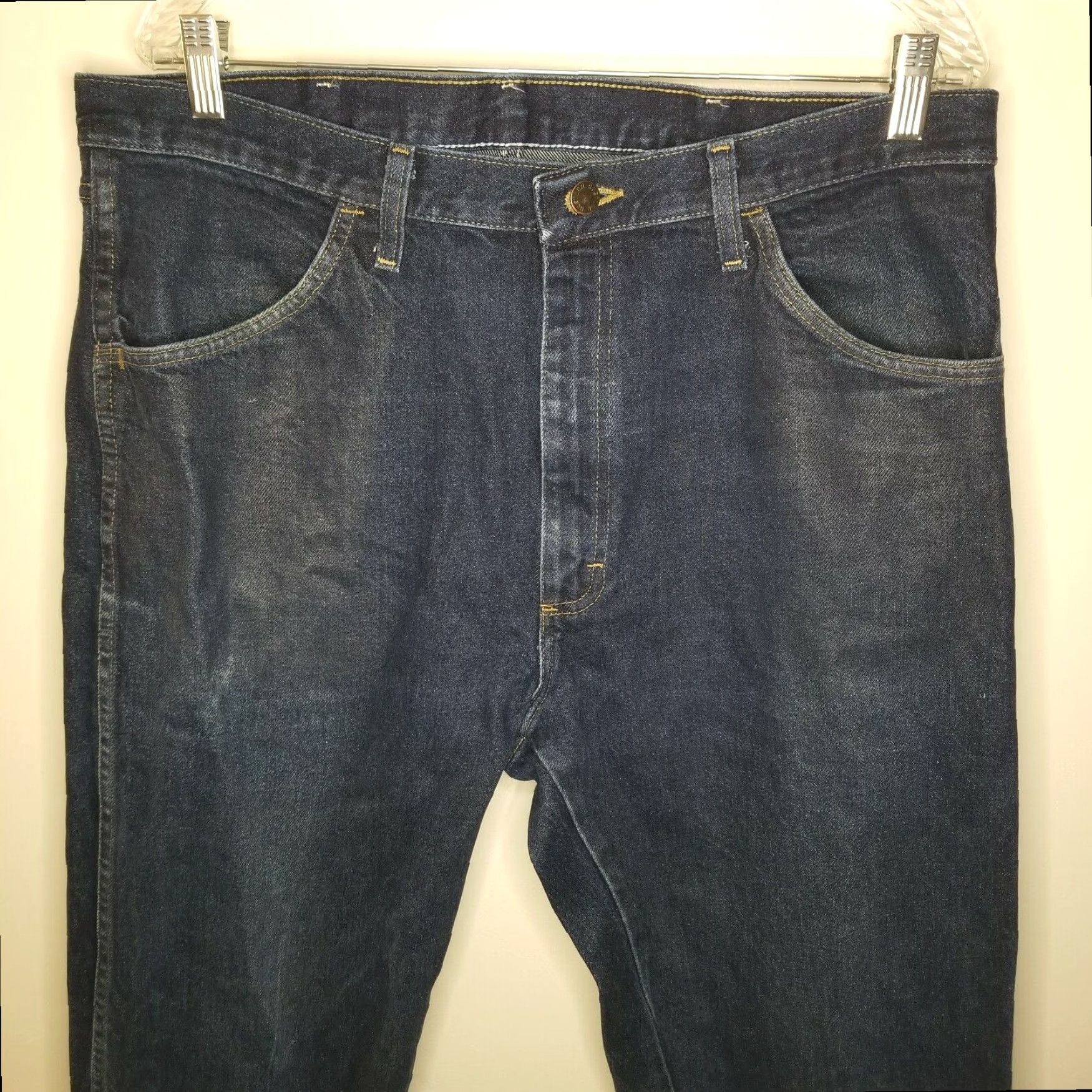 Vintage Rustler Mens Blue Straight Jeans Size 36x34 Size US 36 / EU 52 - 2 Thumbnail
