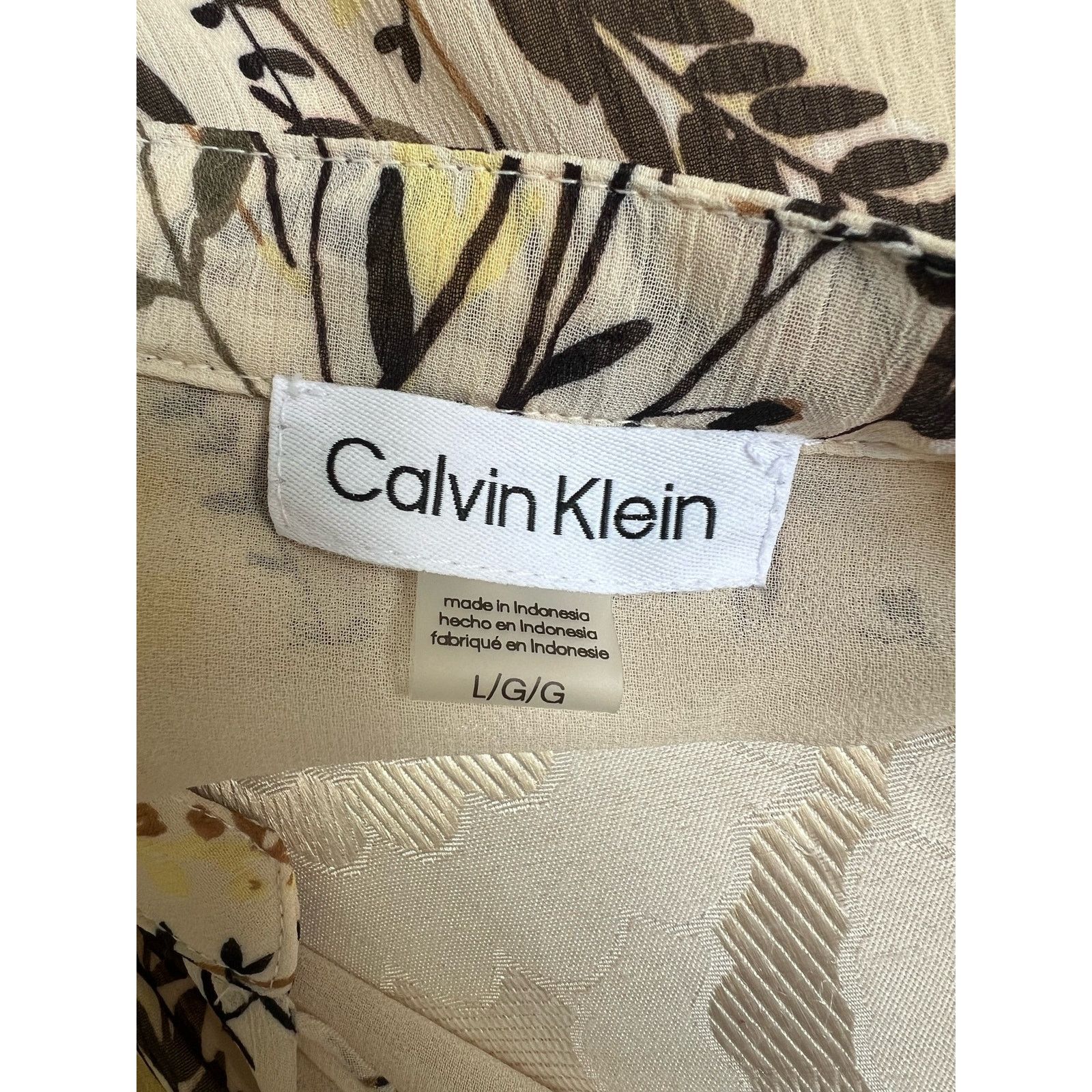 Calvin Klein Calvin Klein Floral Print Short Flutter Sleeve Blouse Large Size L / US 10 / IT 46 - 6 Thumbnail