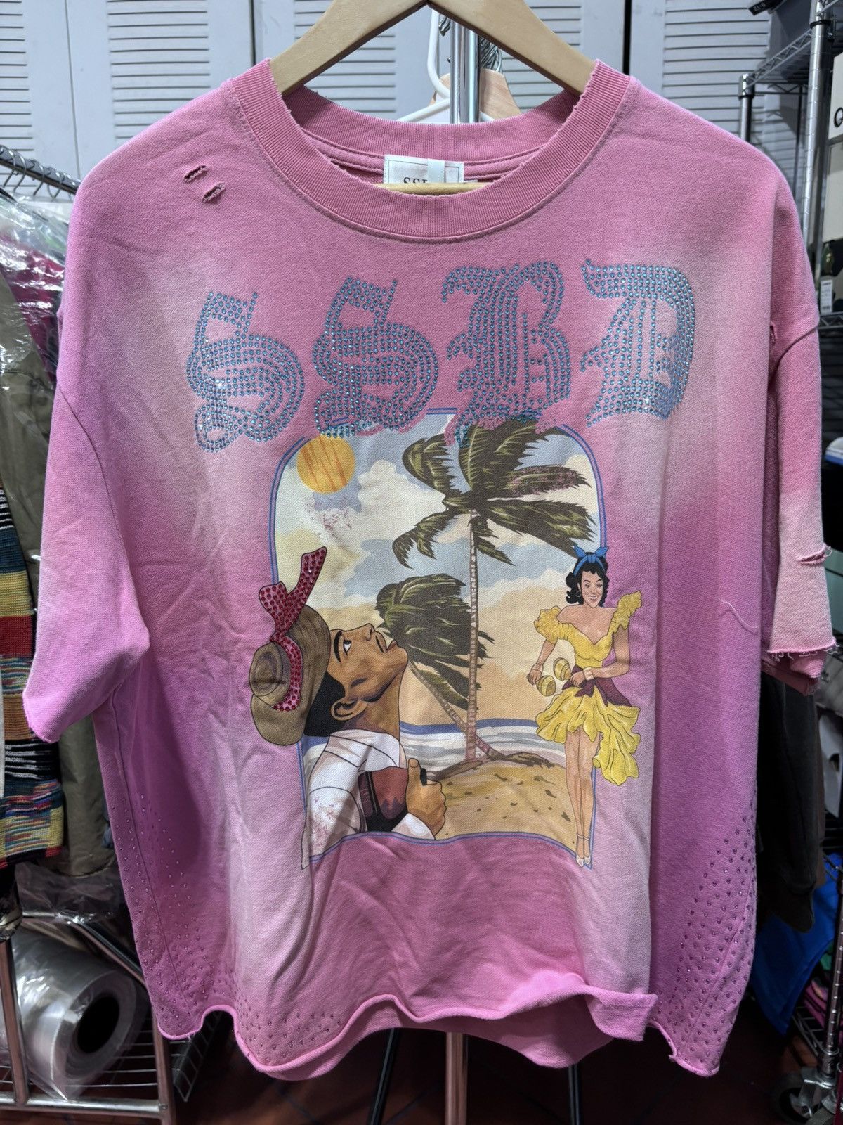 SSBD Pink Distressed “PLAYA” Tee