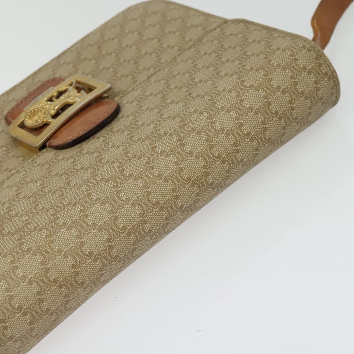 Celine CELINE Macadam Canvas Shoulder Bag Pvc Beige Gold Size ONE SIZE - 6 Thumbnail