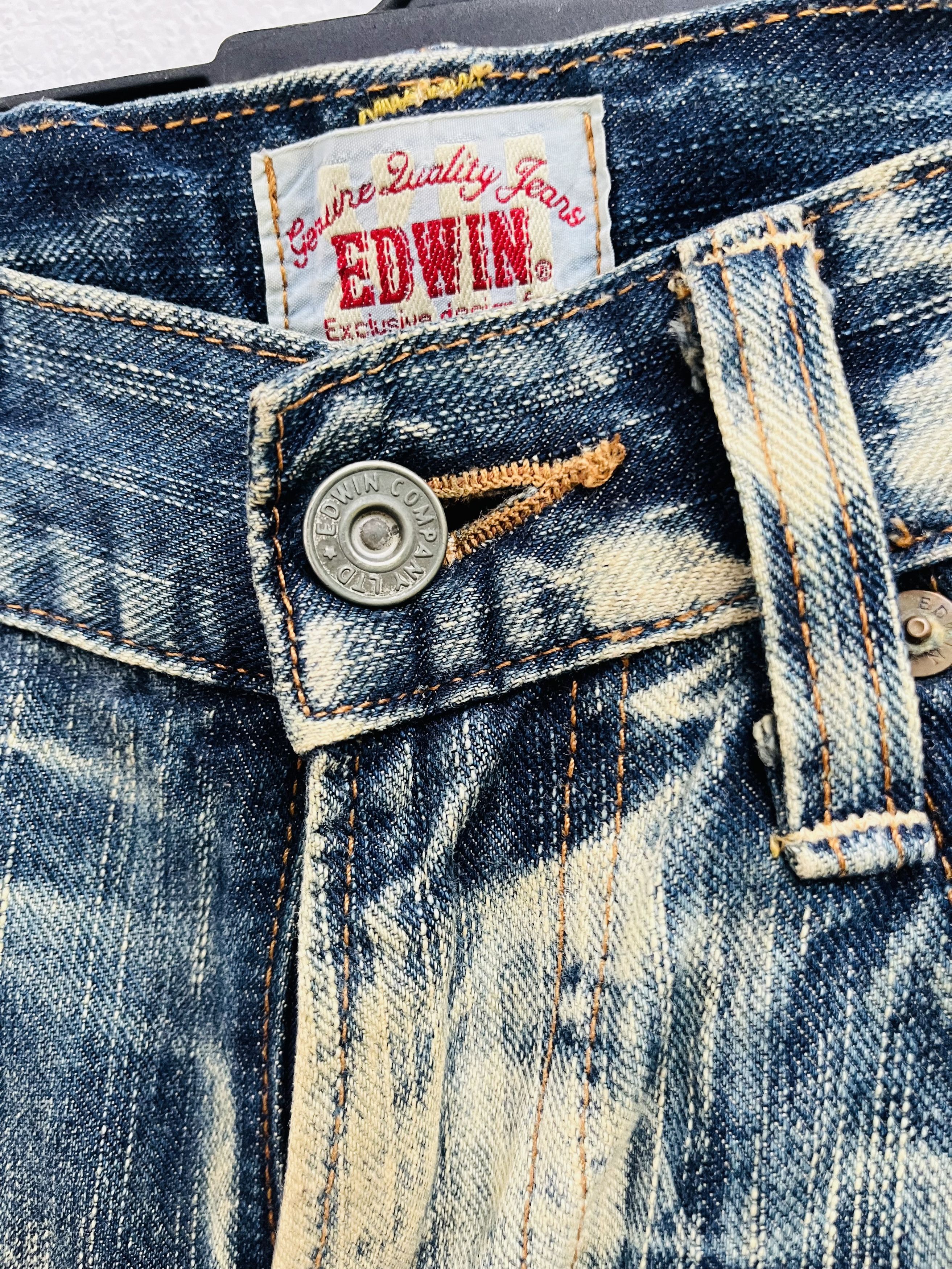 Edwin × Japanese Brand Vintage Edwin Exclusive XV Japanese Distressed Fashion Style Size US 31 - 8 Thumbnail