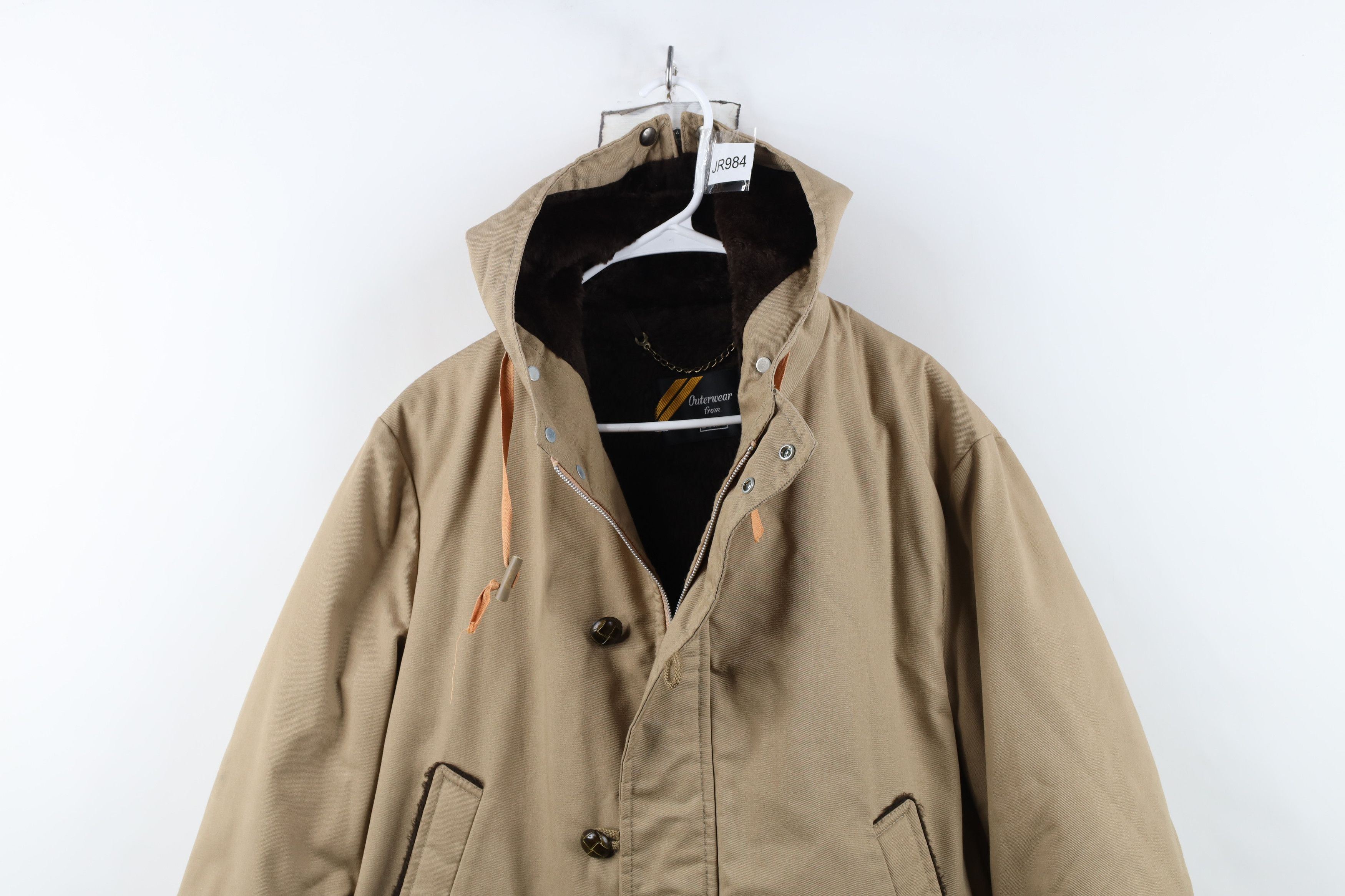 Vintage Vintage 70s Streetwear Hooded Canvas Parka Jacket Beige Size US L / EU 52-54 / 3 - 2 Thumbnail