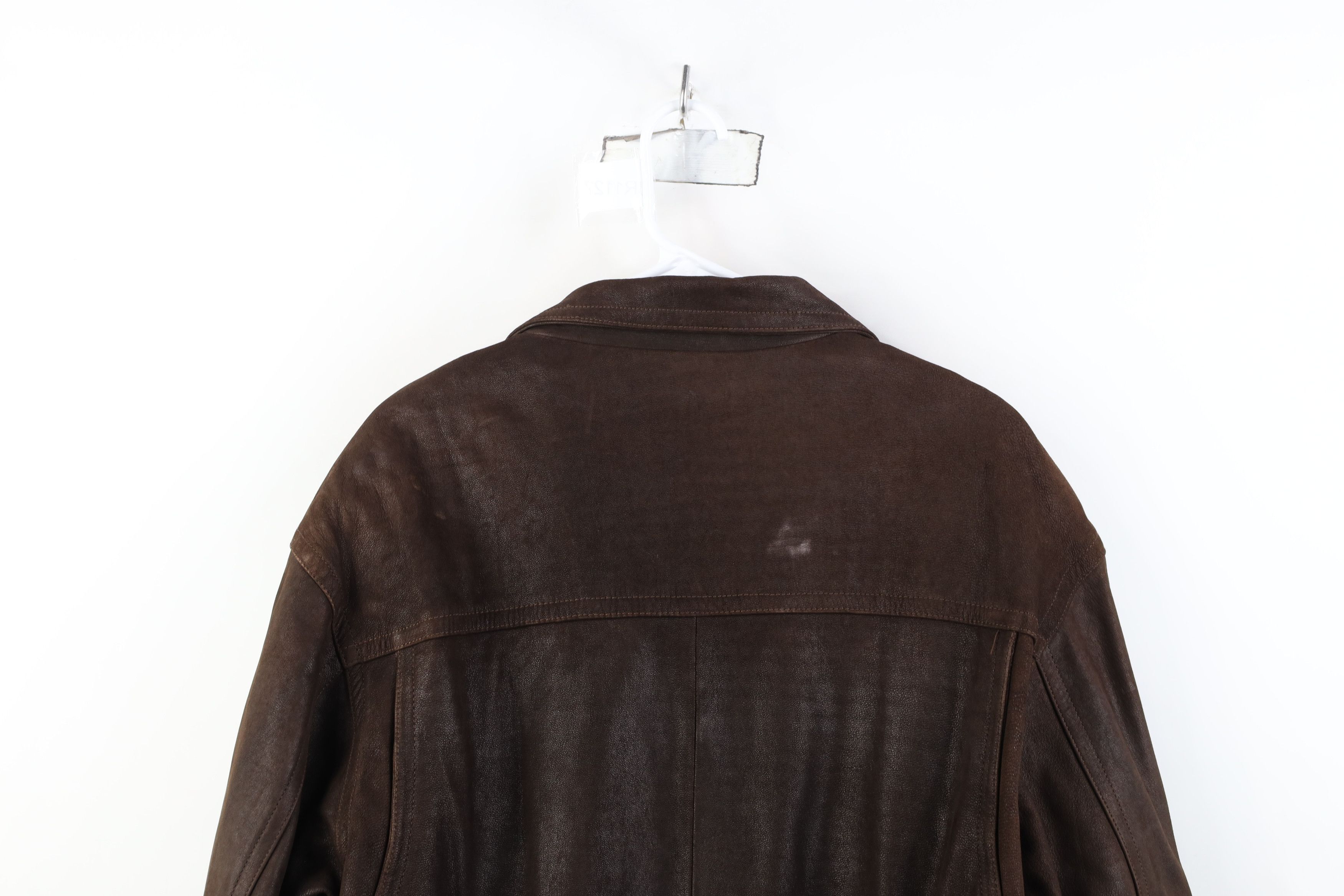 Vintage Vintage 90s Streetwear Full Zip Leather Flight Bomber Jacket Size US L / EU 52-54 / 3 - 16 Thumbnail