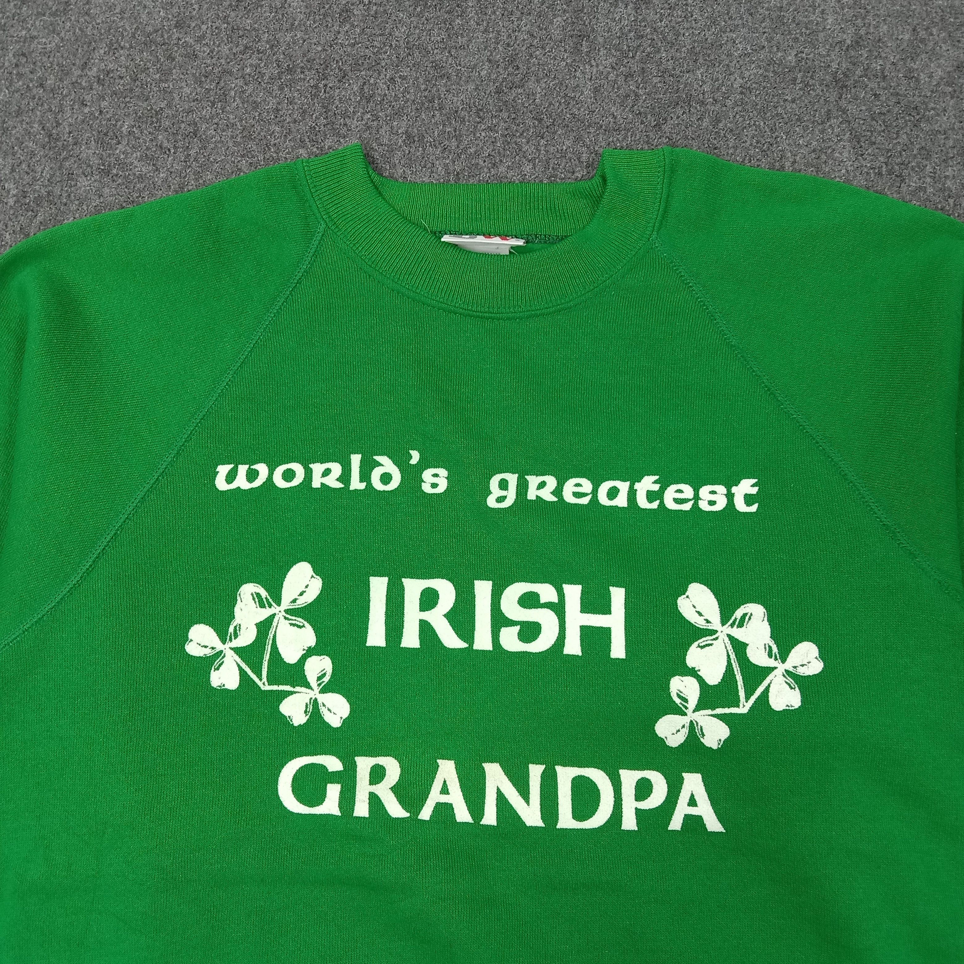 Vintage World Greatest IRISH Grandpa 90's Sweatshirt C225N18 Size US M / EU 48-50 / 2 - 2 Thumbnail