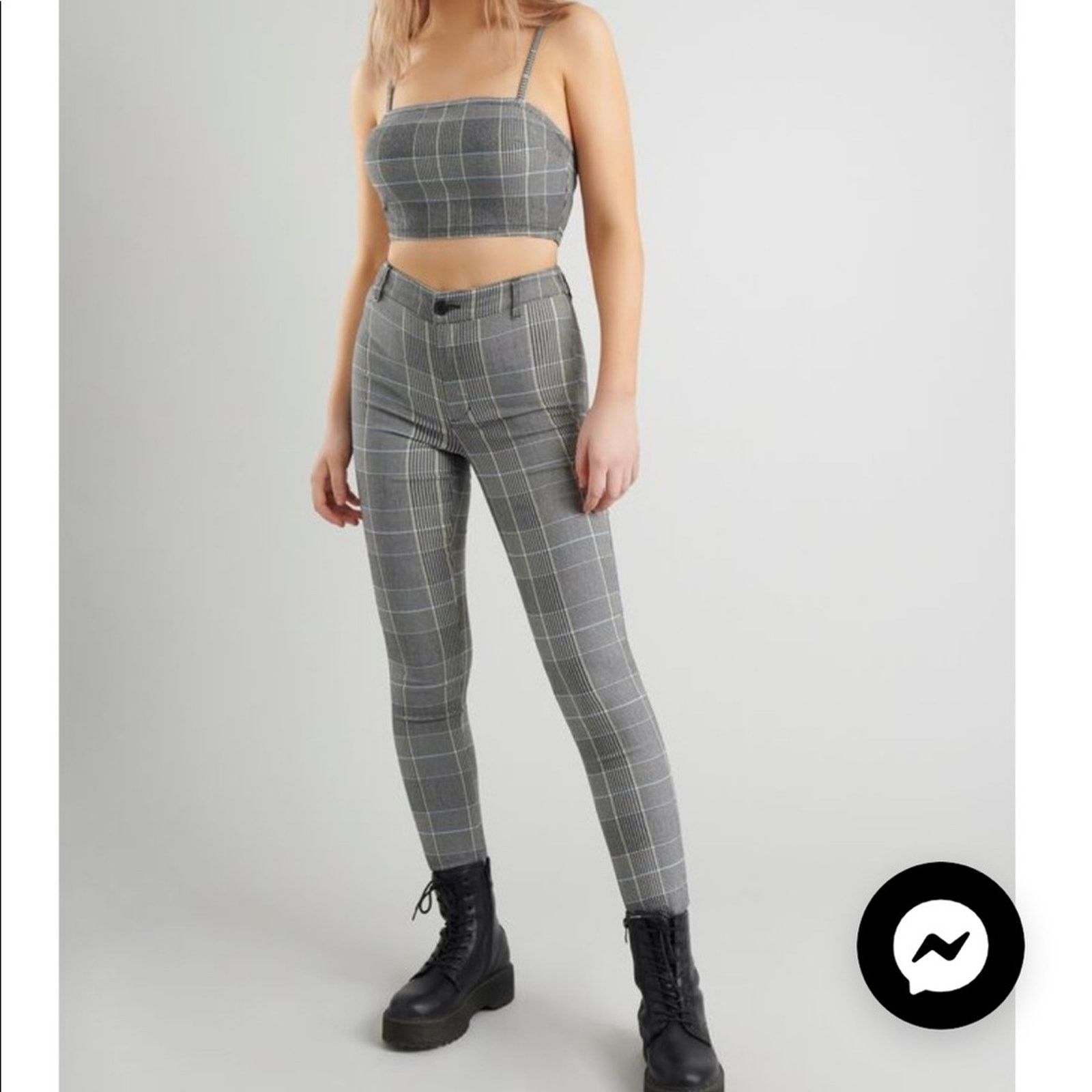 Garage Garage Plaid "As If!" Pants and crop top size small Size 27" / US 4 / IT 40 - 1 Thumbnail