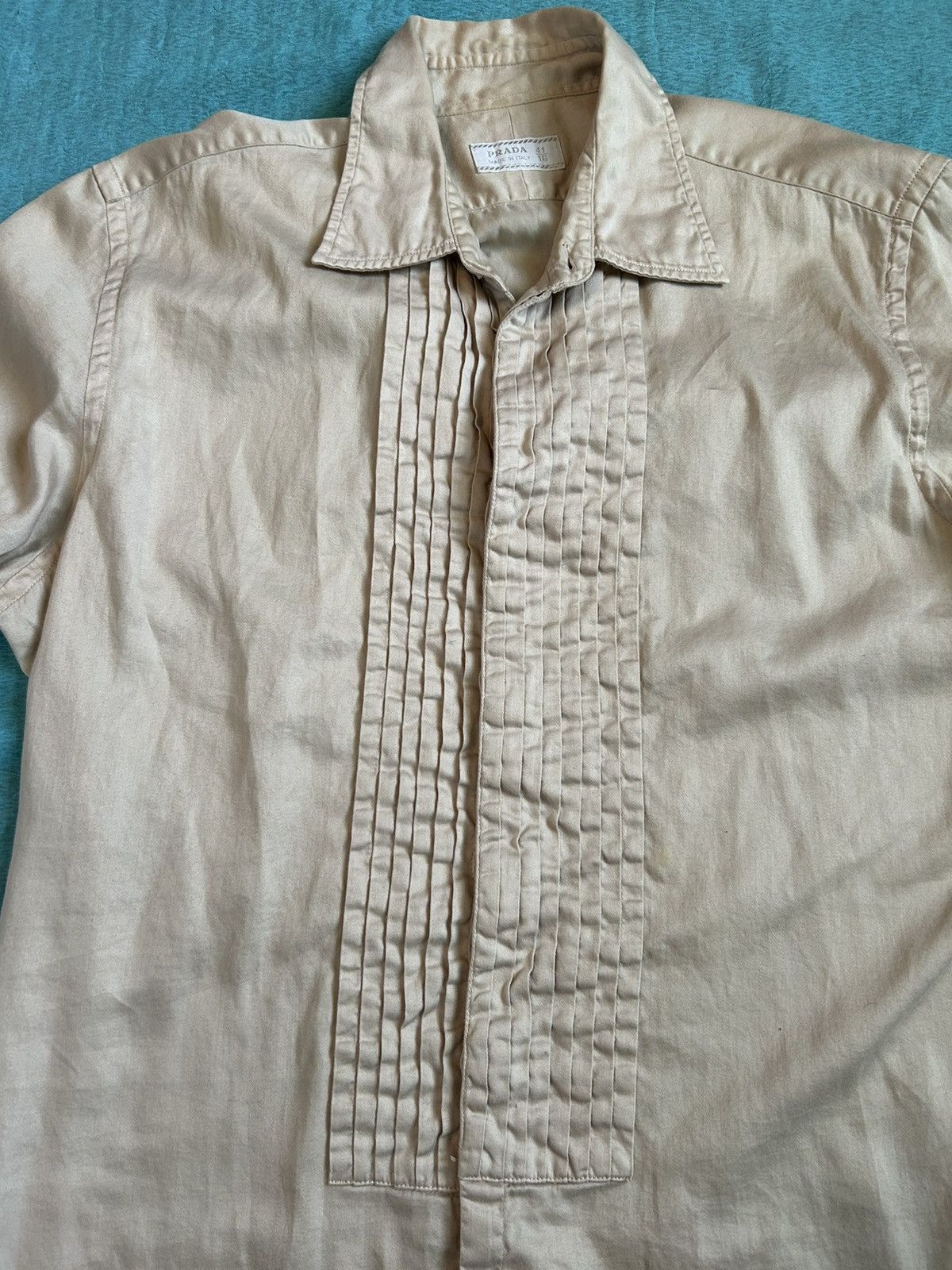Prada Prada Gold Tuxedo Style Button Up Size US M / EU 48-50 / 2 - 3 Thumbnail