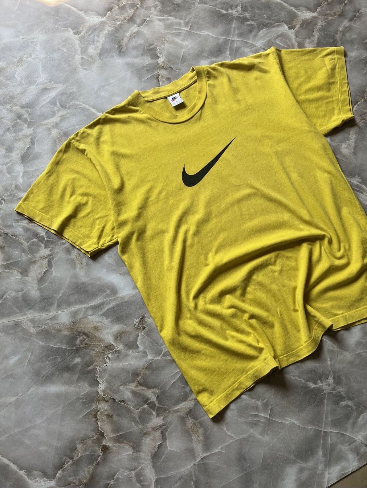 Vintage Vintage 90s Nike Big Swoosh Crewneck Distressed Tee Size US XL / EU 56 / 4 - 3 Thumbnail