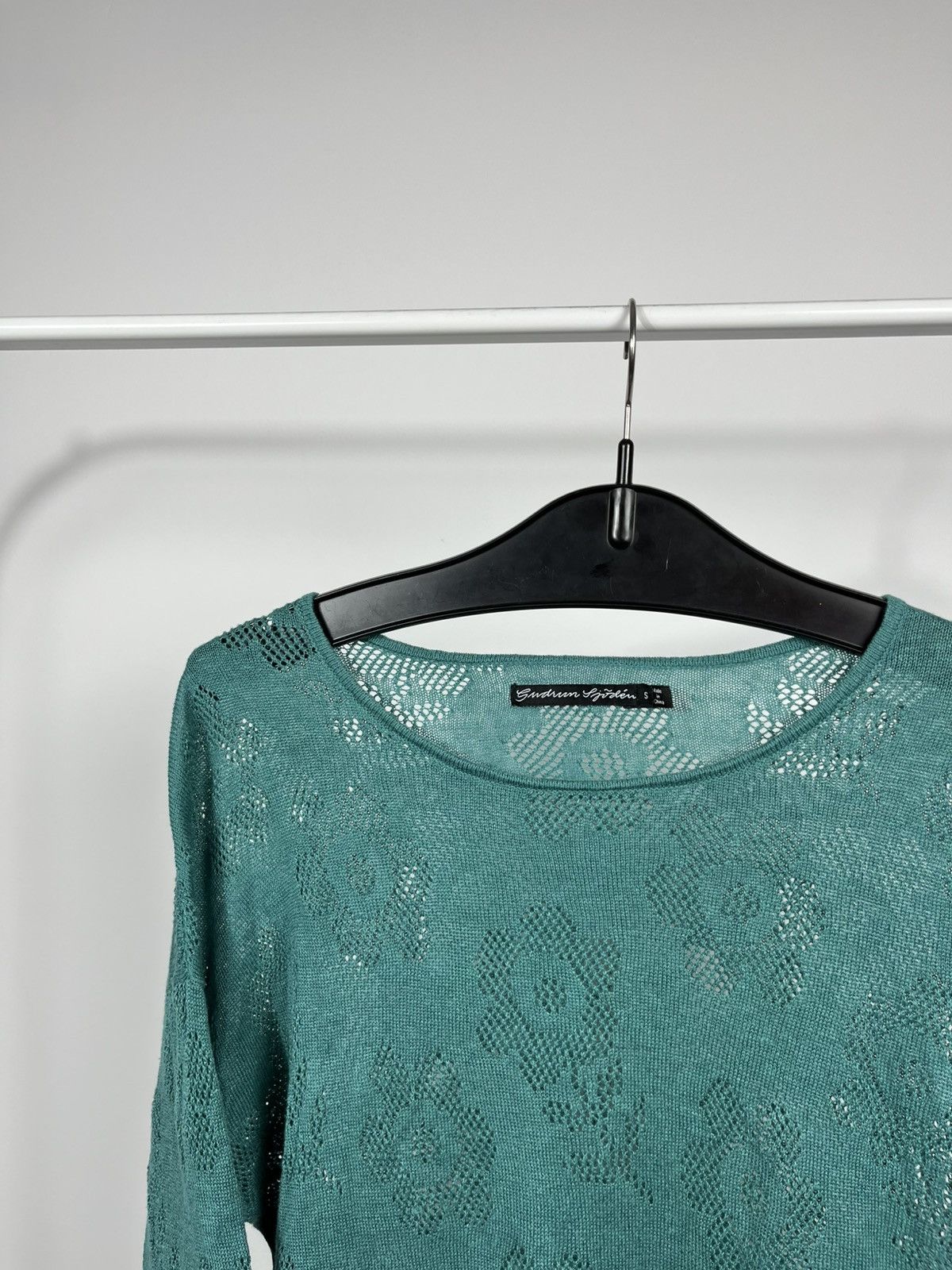 Gudrun Sjoden Gudrun Sjoden Green Knit Lace Long Sleeve Top Size S Size S / US 4 / IT 40 - 3 Thumbnail