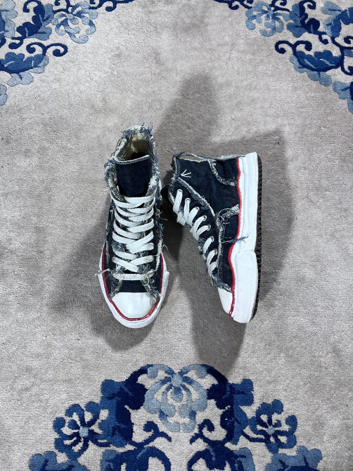 Maison MIHARA YASUHIRO × Nigel Cabourn Nigel Cabourne x Mihara Yasuhiro Hi Top Hank Denim Sneaker Size US 10 / EU 43 - 1 Thumbnail