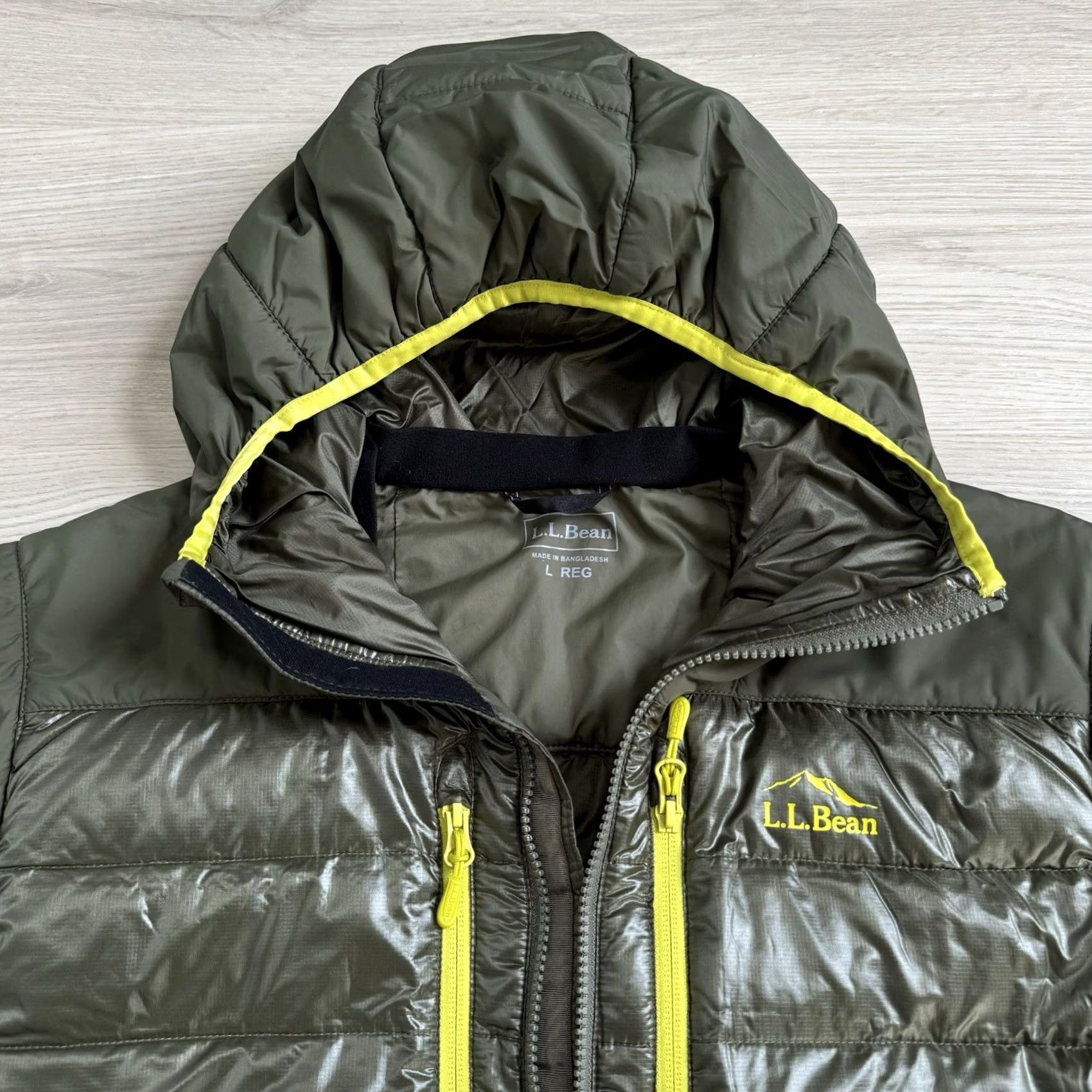 Vintage L.L. Bean Downtek Primaloft Hybrid Jacket Down Full Zip Hooded Green Mens Large Size US L / EU 52-54 / 3 - 7 Thumbnail