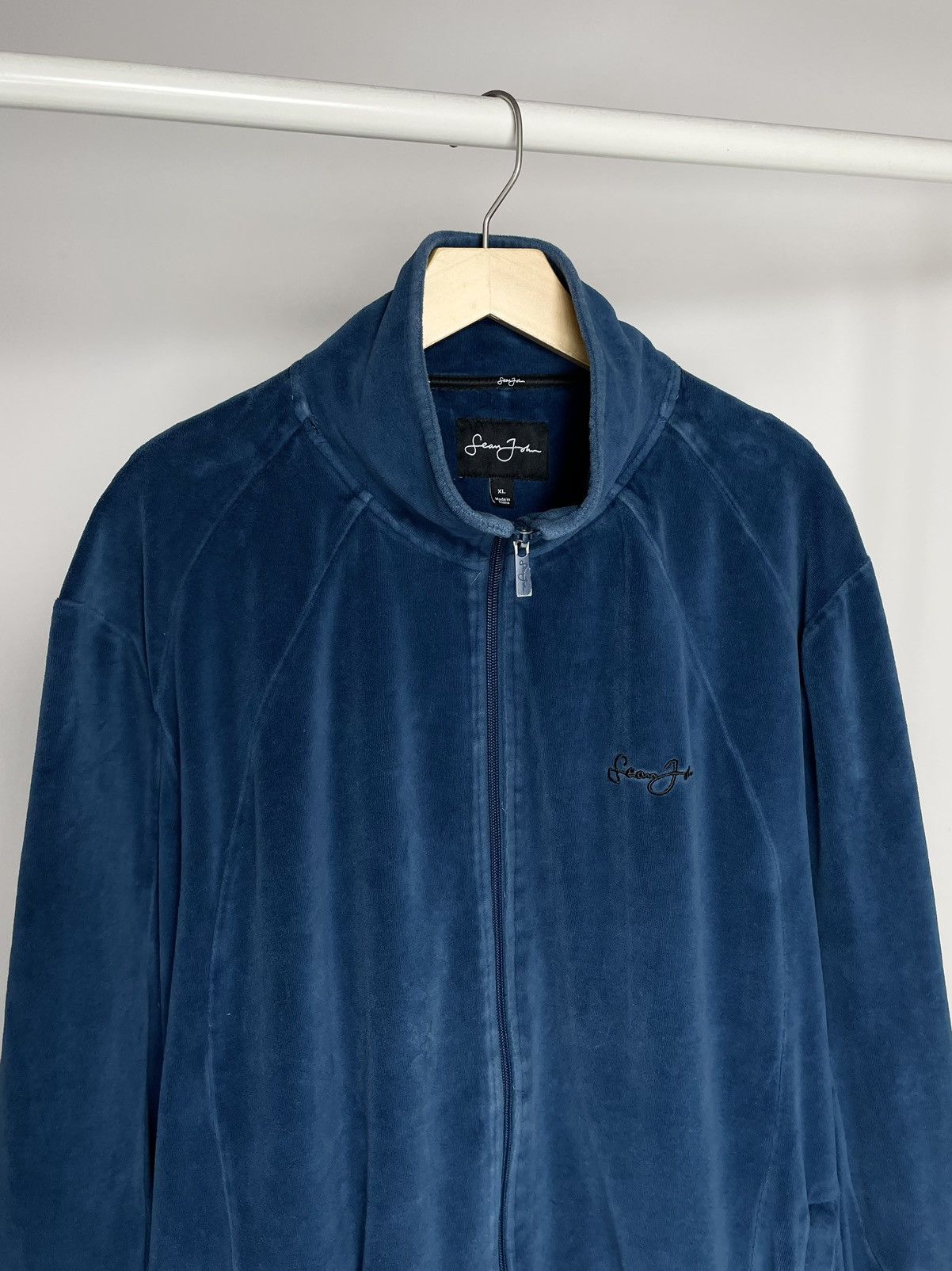 Sean John Sean John ( Size XL ) Blue Velour zip up Sweatshirt Pullover Size US XL / EU 56 / 4 - 2 Thumbnail