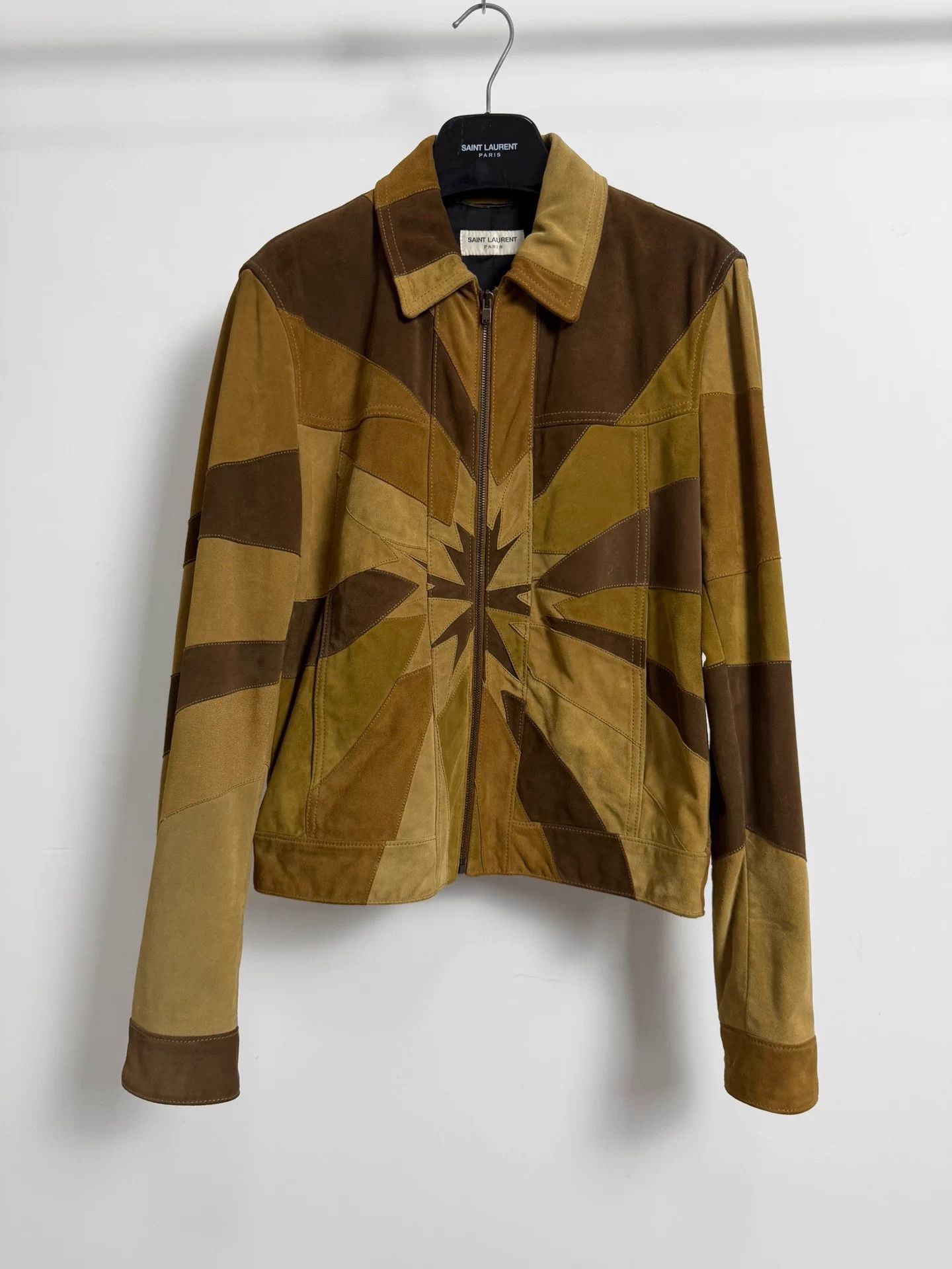 Saint Laurent Paris SLP 15SS Psych Rock Sunburst Suede Colorblock Jkt 46 Size US S / EU 44-46 / 1 - 1 Thumbnail