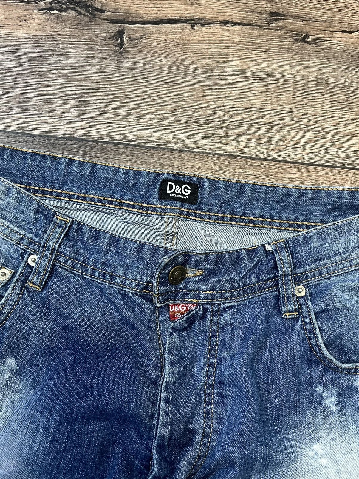 Dolce & Gabbana Vintage Dolce & Gabbana Men’s Blue Ripped Jeans Size 34 Size US 34 / EU 50 - 5 Thumbnail