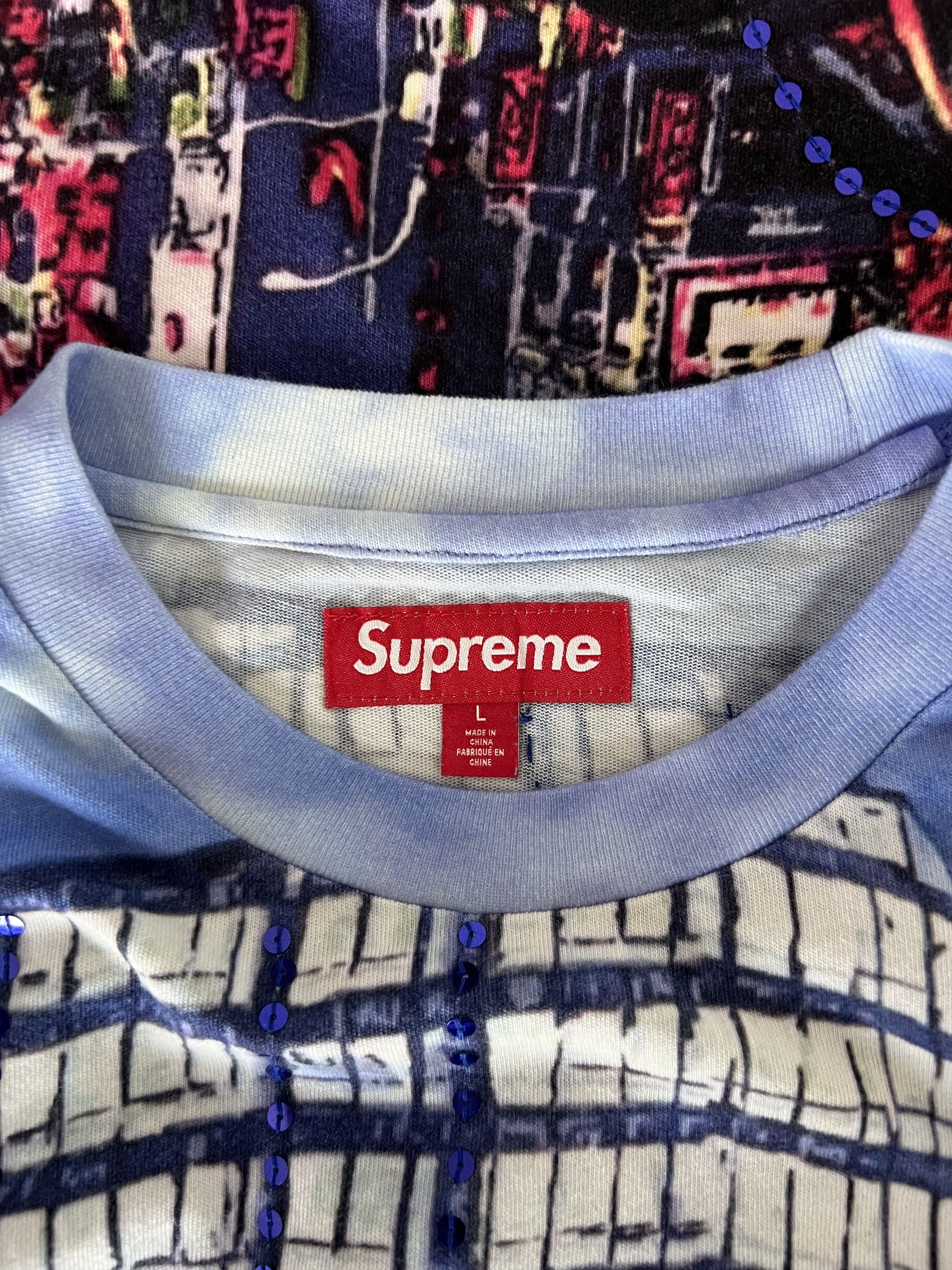 Supreme Supreme Skyline Sequin Long Sleeve Top in Day Blue Size US L / EU 52-54 / 3 - 8 Thumbnail