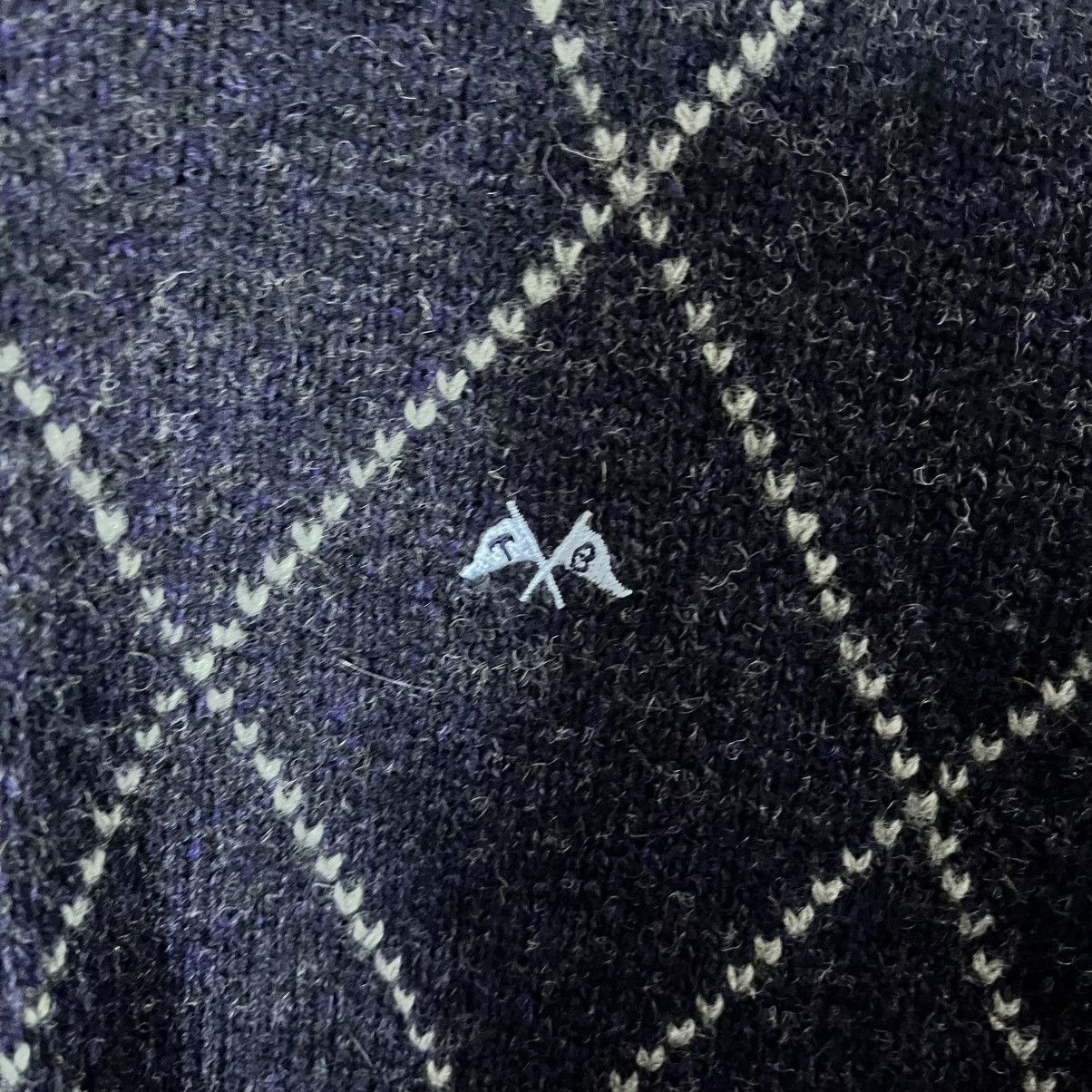 Burberry Vintage Thomas Burberry Wool Argyle Cardigan Sweater Luxury Size US L / EU 52-54 / 3 - 2 Thumbnail