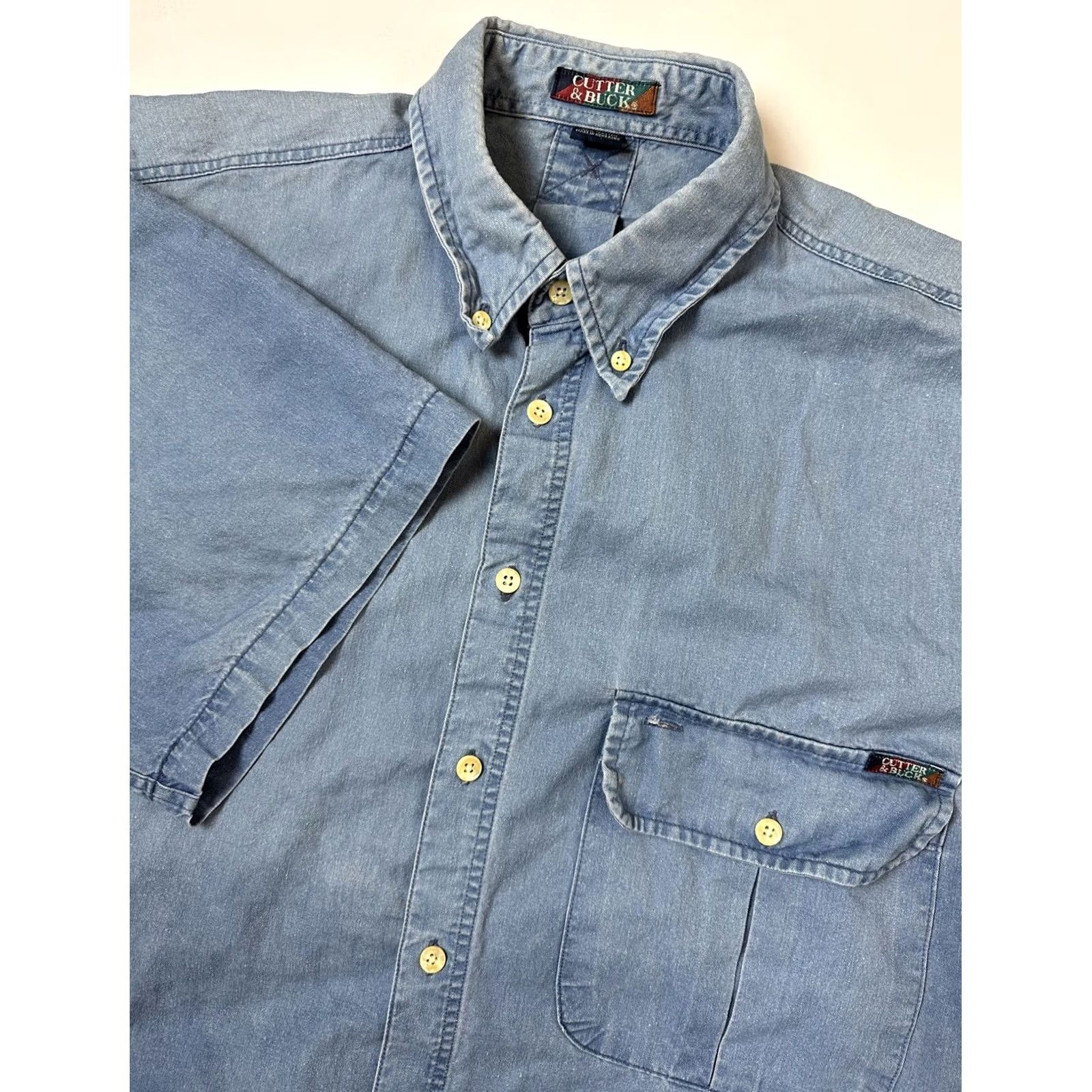 Cutter & Buck VINTAGE 90s Cutter & Buck Shirt Men Large Button Up Faded Blue Casual Outdoors Size US L / EU 52-54 / 3 - 2 Thumbnail
