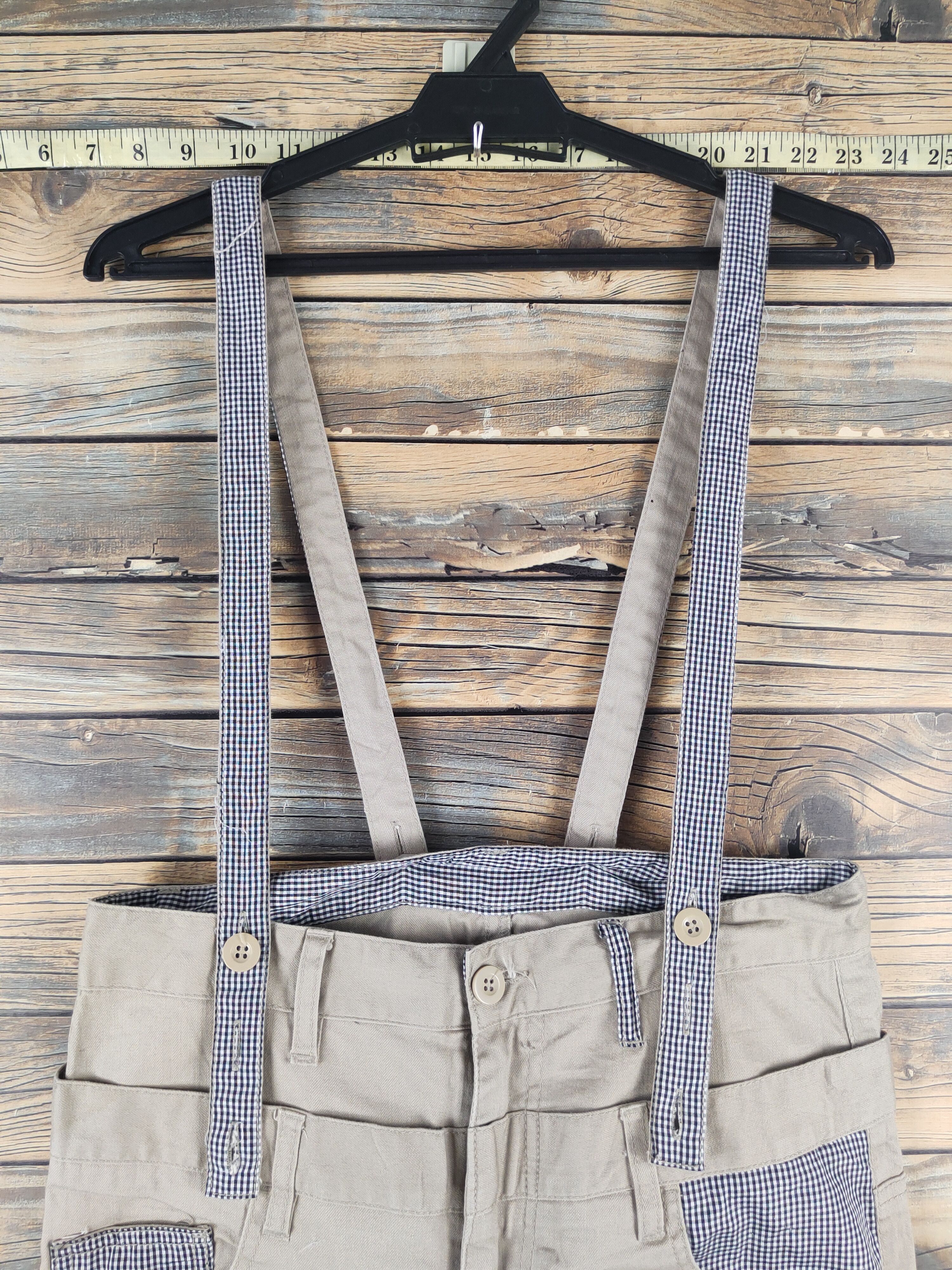 Japanese Brand × Vintage DL Japanese Brand Beige Suspender Pants #1085 Size 30" / US 8 / IT 44 - 2 Thumbnail