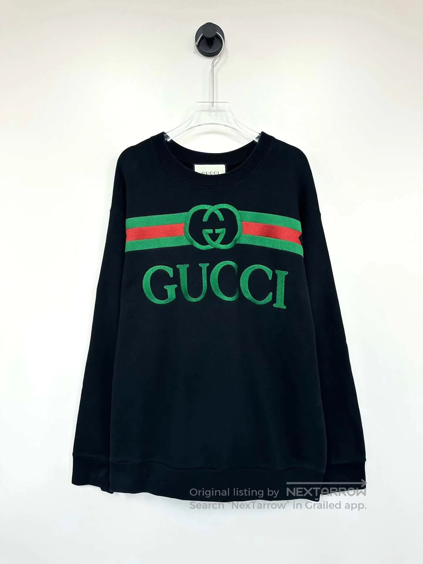 Gucci Guicci Black Embroidered Double G Belt Logo Long Sleeve Sw Size US M / EU 48-50 / 2 - 1 Thumbnail
