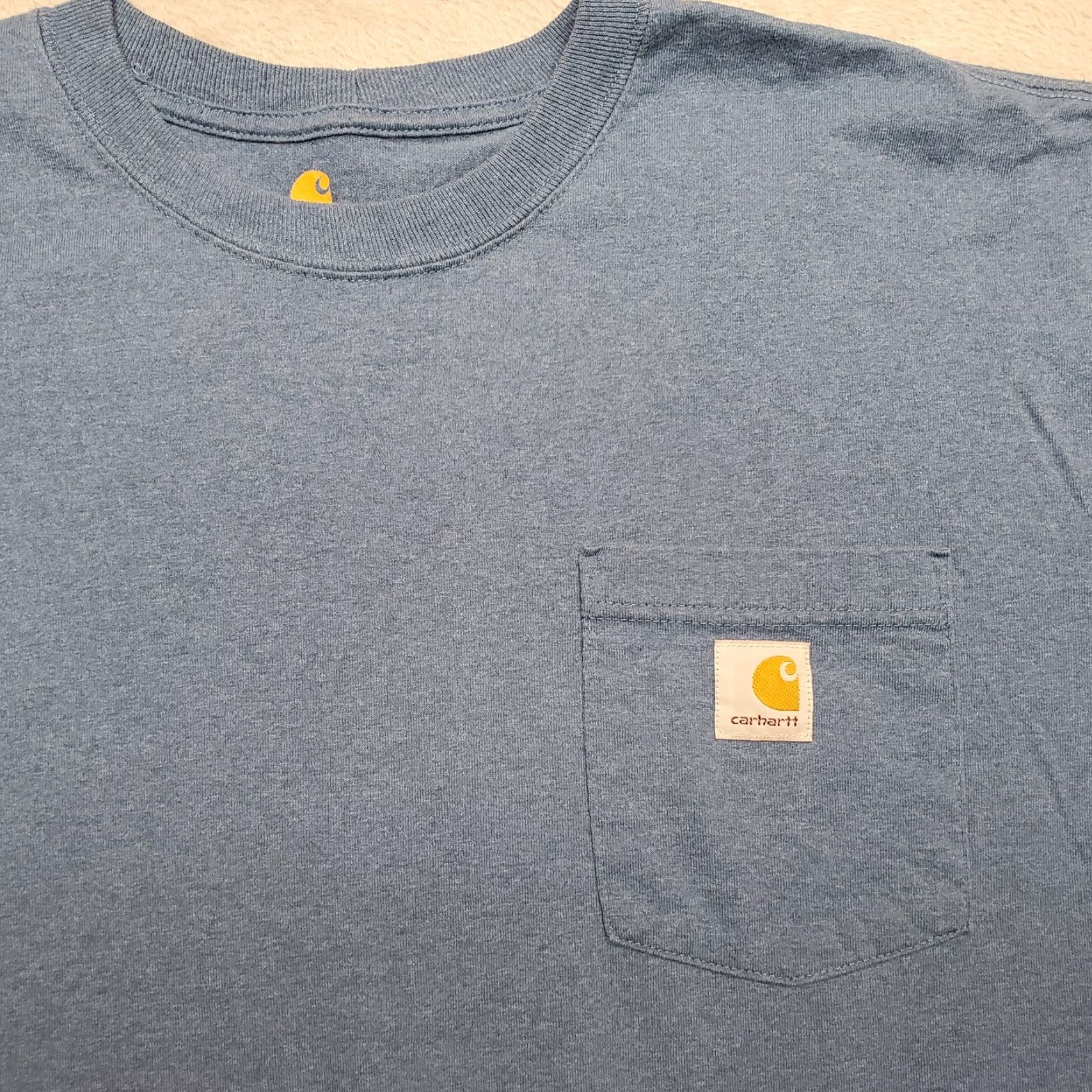 Carhartt Carhartt Shirt Men XL Blue Short Sleeve Crewneck Pocket T Original Fit Size US XL / EU 56 / 4 - 2 Thumbnail
