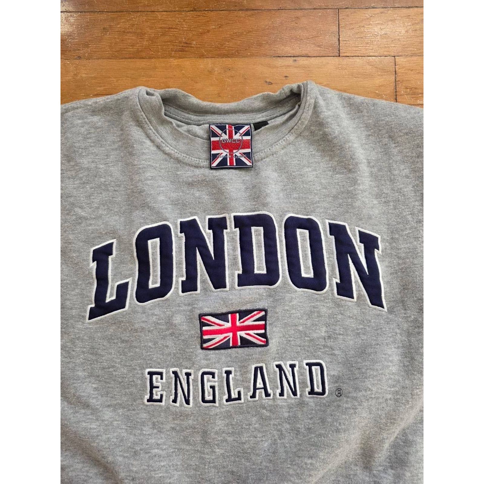 L'estrange London GWCC Unisex London England Applique Embroider Gray S A001145 Size US S / EU 44-46 / 1 - 4 Thumbnail