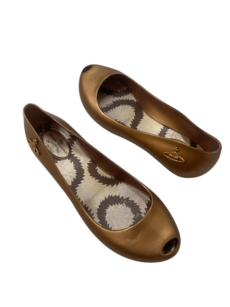 Vivienne Westwood 2 pair Vivienne Westwood Melissa Gold Rubber Shoe Sandal Size US 8 / IT 38 - 8 Thumbnail