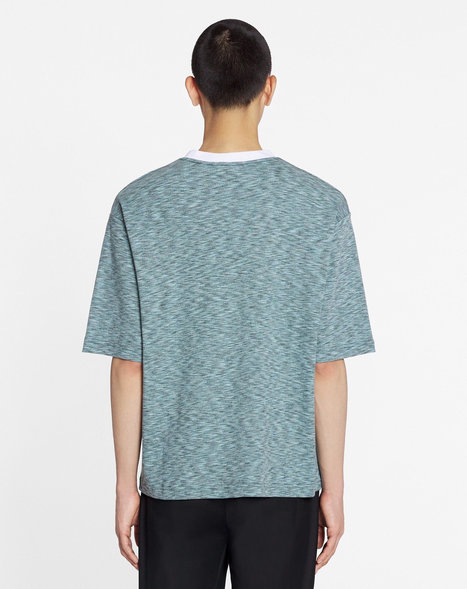 Lanvin o1mle0825 Heathered-Effect Loose-Fitting T-Shirt in Green Size US S / EU 44-46 / 1 - 4 Thumbnail