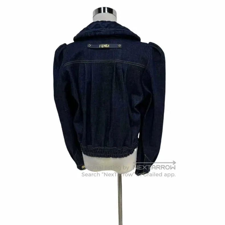 Fendi Fendi Puff Sleeve Back Logo Denim Jacket Size S / US 4 / IT 40 - 2 Thumbnail