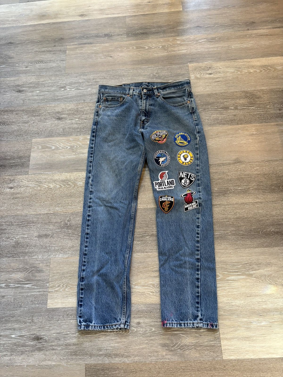 NBA Custom NBA Patches Denim Jeans Size US 33 - 1 Thumbnail