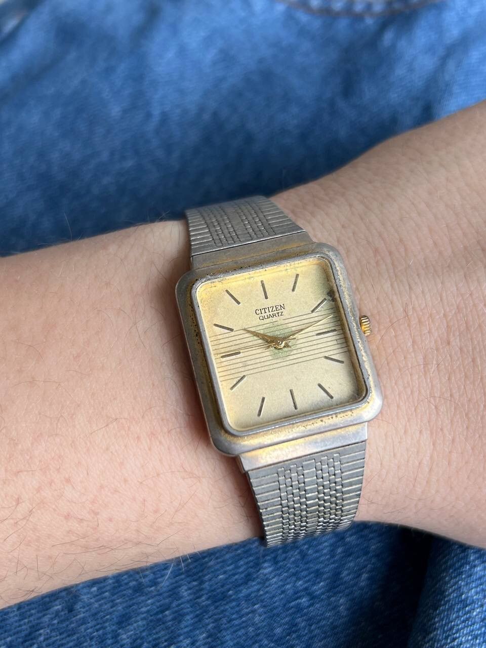 Vintage citizen サントス 80s y2k 腕時計　QUARTZ Citizen × Japanese Brand Citizen Vintage 80s Quartz Tank Watch