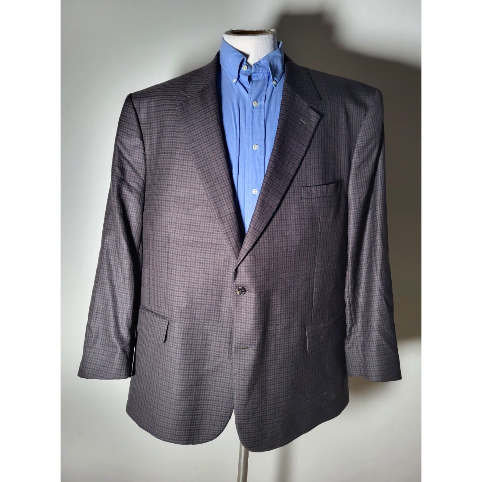 Jos. A. Bank Jos. A. Bank Coat Brown Check Tweed Wool Silk 52R Men Size US L / EU 52-54 / 3 - 3 Thumbnail