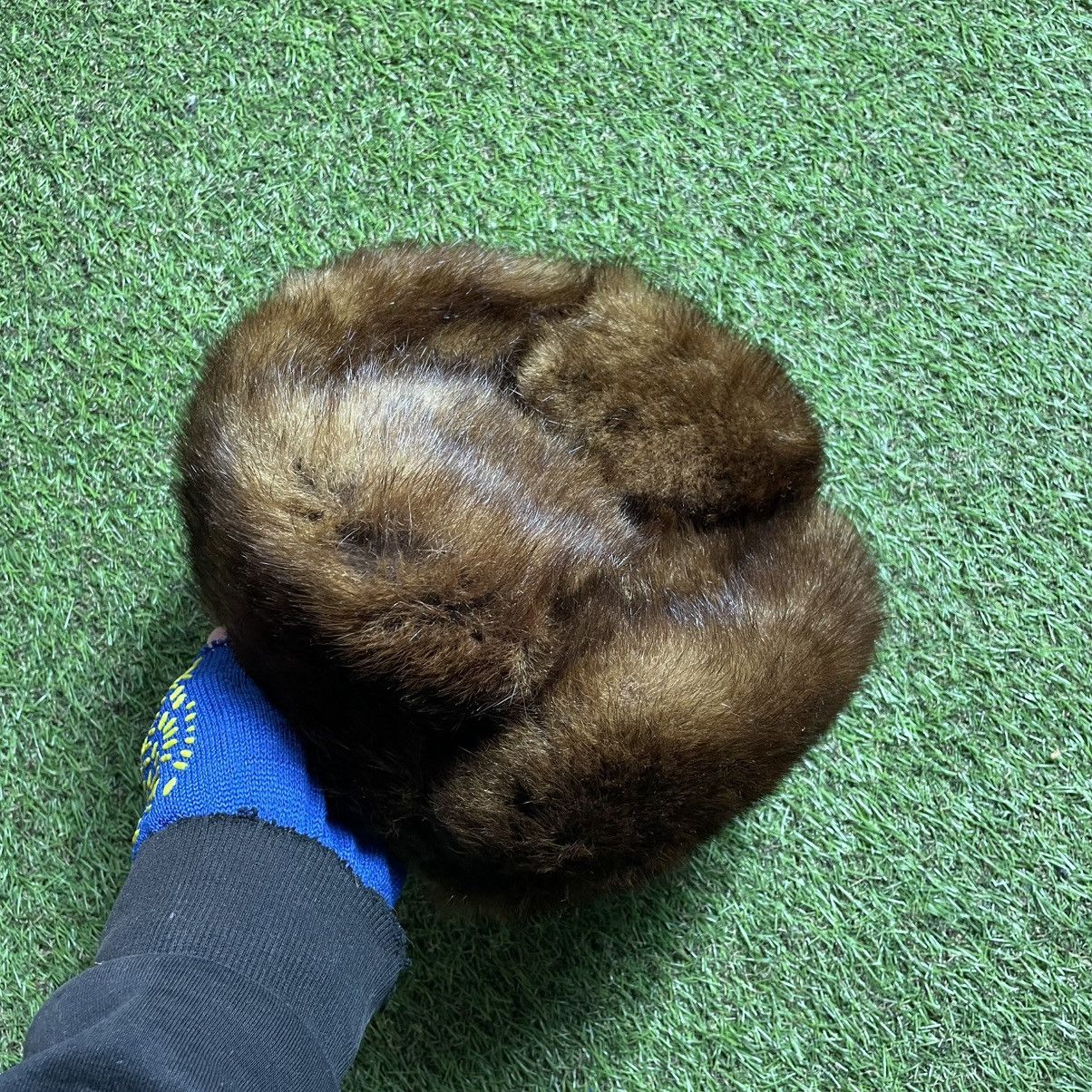Vintage Vintage 90s Brown Fur Hat Archive Winter Grunge Tapered OS Size ONE SIZE - 5 Thumbnail