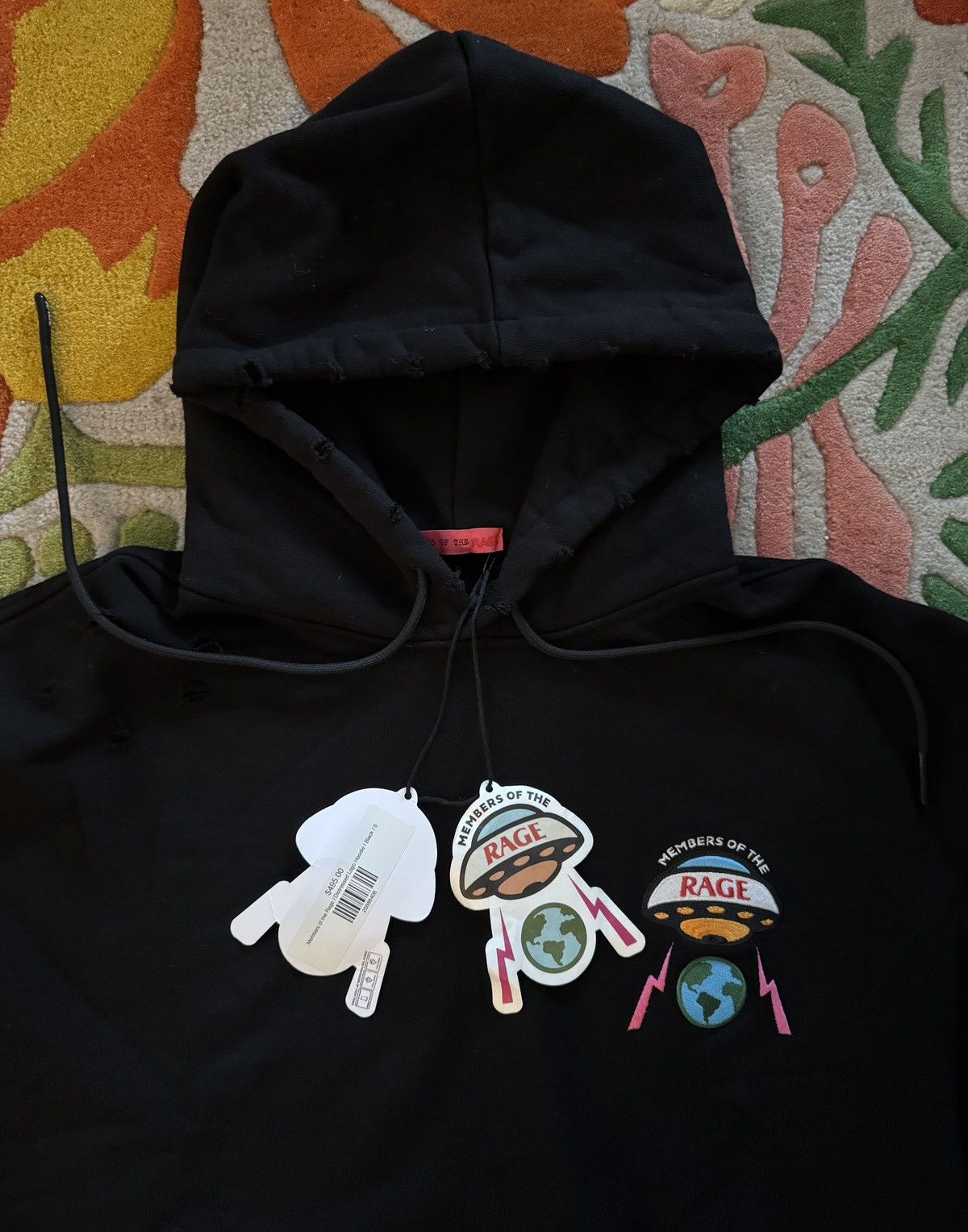 Other Members of the Rage Distressed Hoodie in Black - SIZE SMALL Size US S / EU 44-46 / 1 - 2 Thumbnail